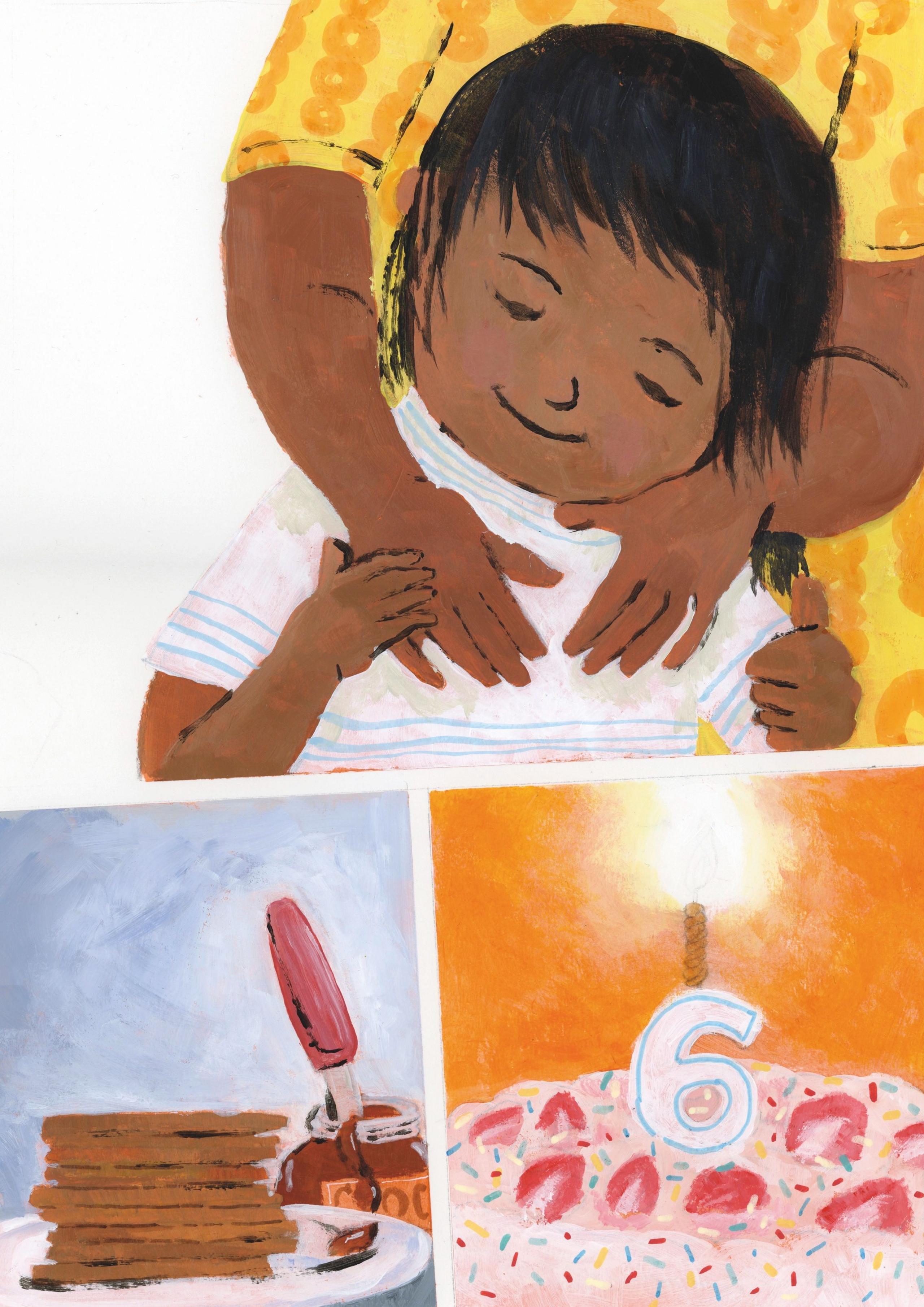 a child being hugged