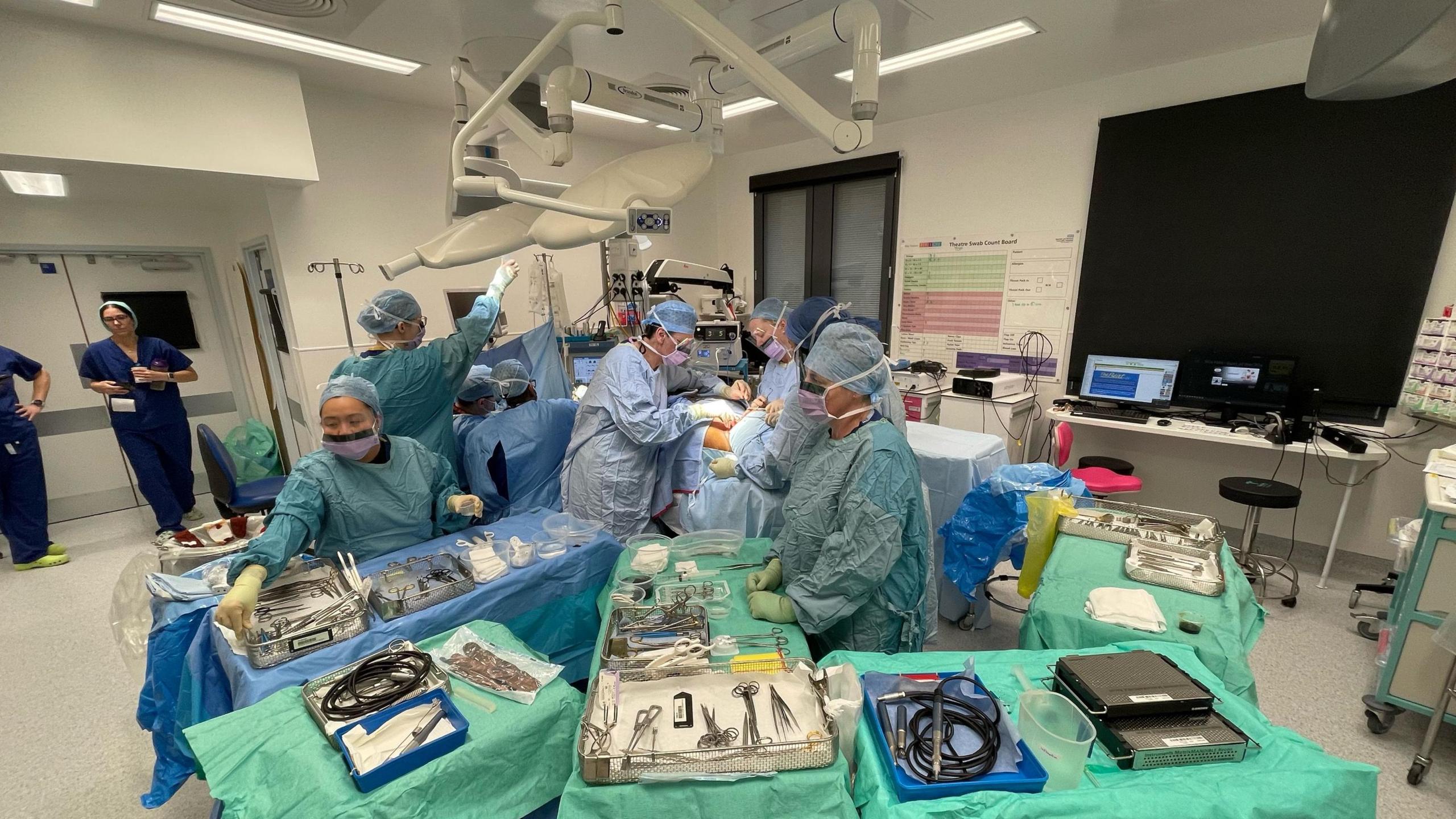 Staff in operating theatre in hospital