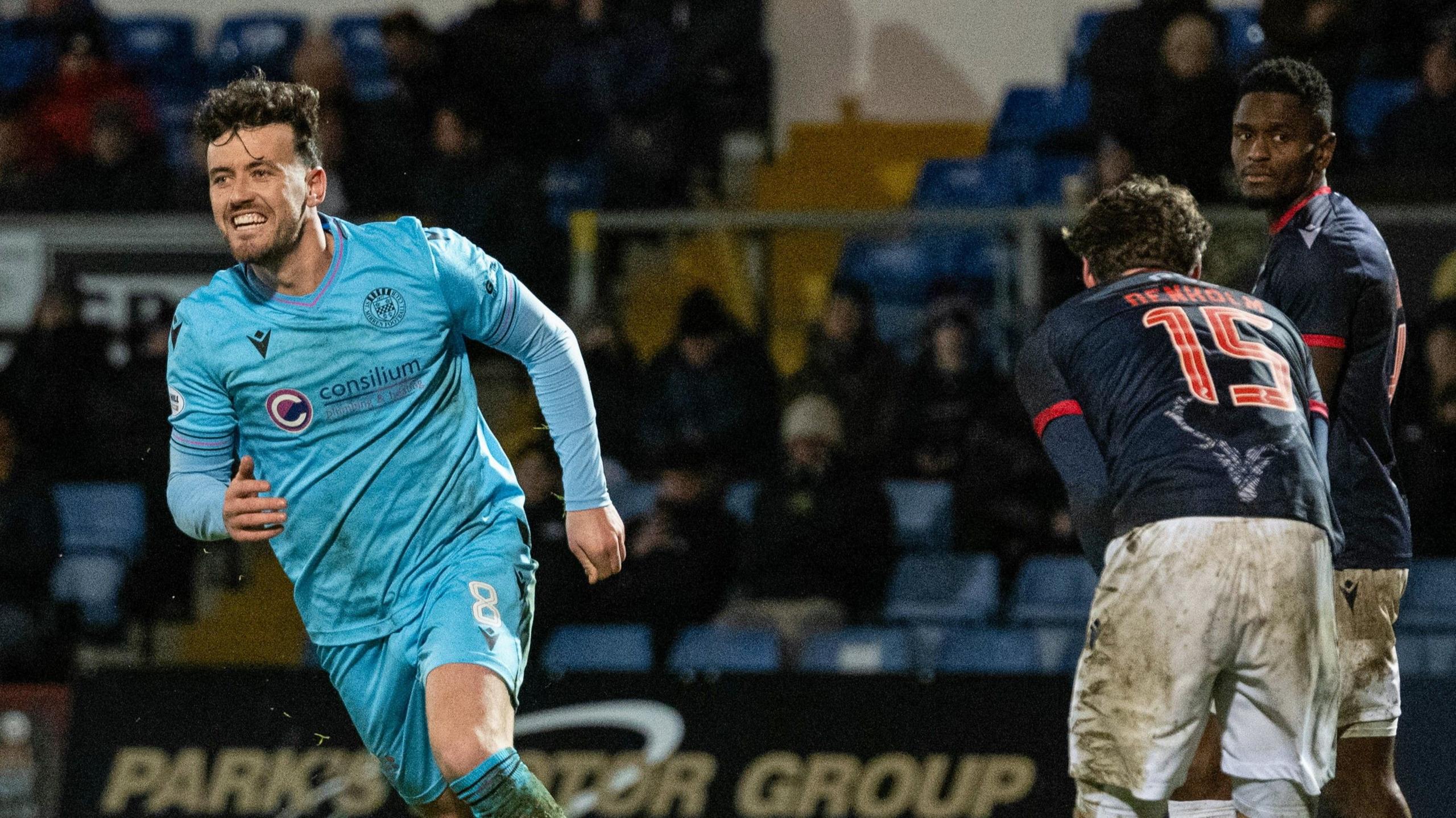 Oisin Smyth celebrates scoring for St Mirren