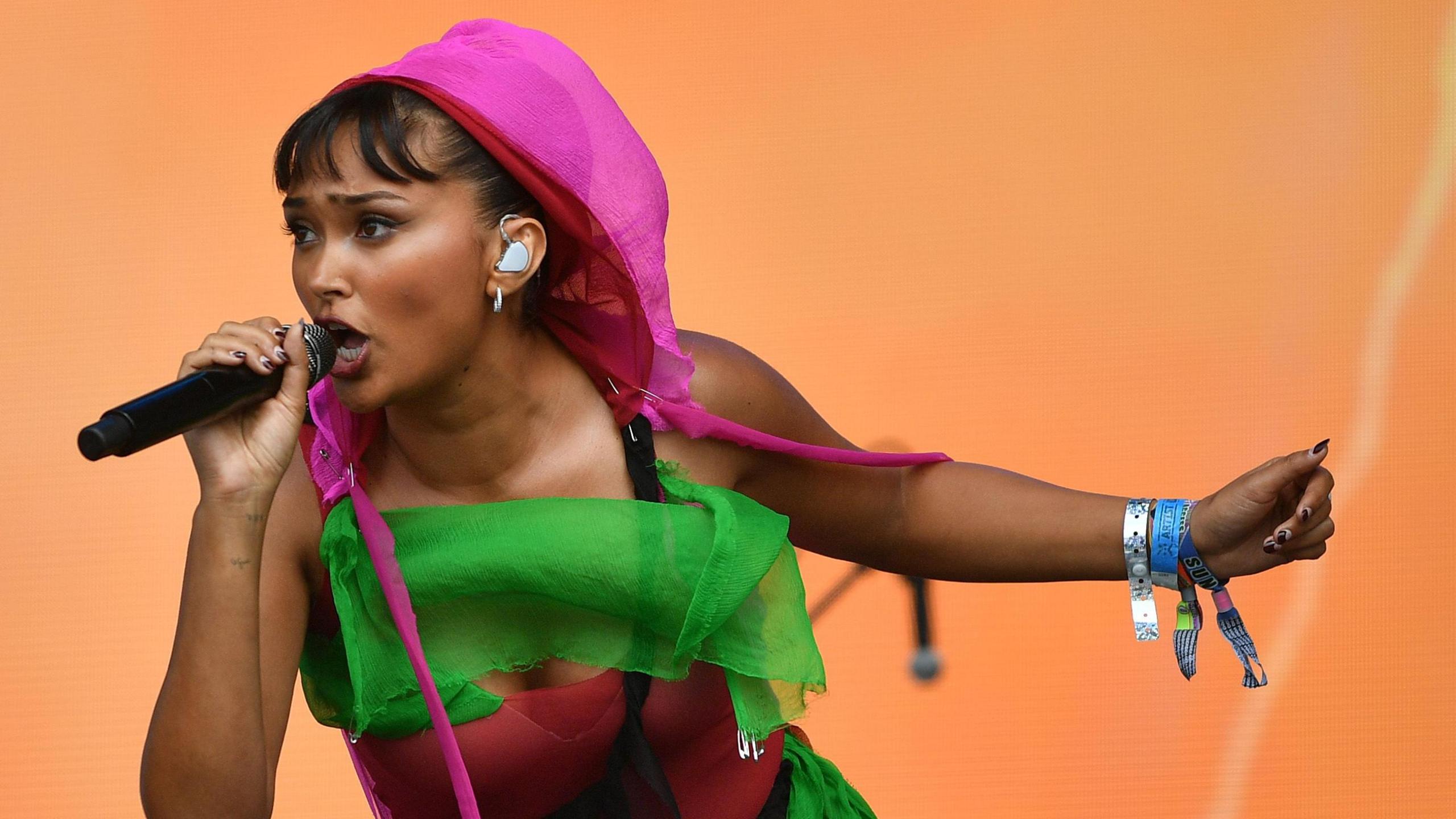 Joy Crookes performs at the Glastonbury Festival