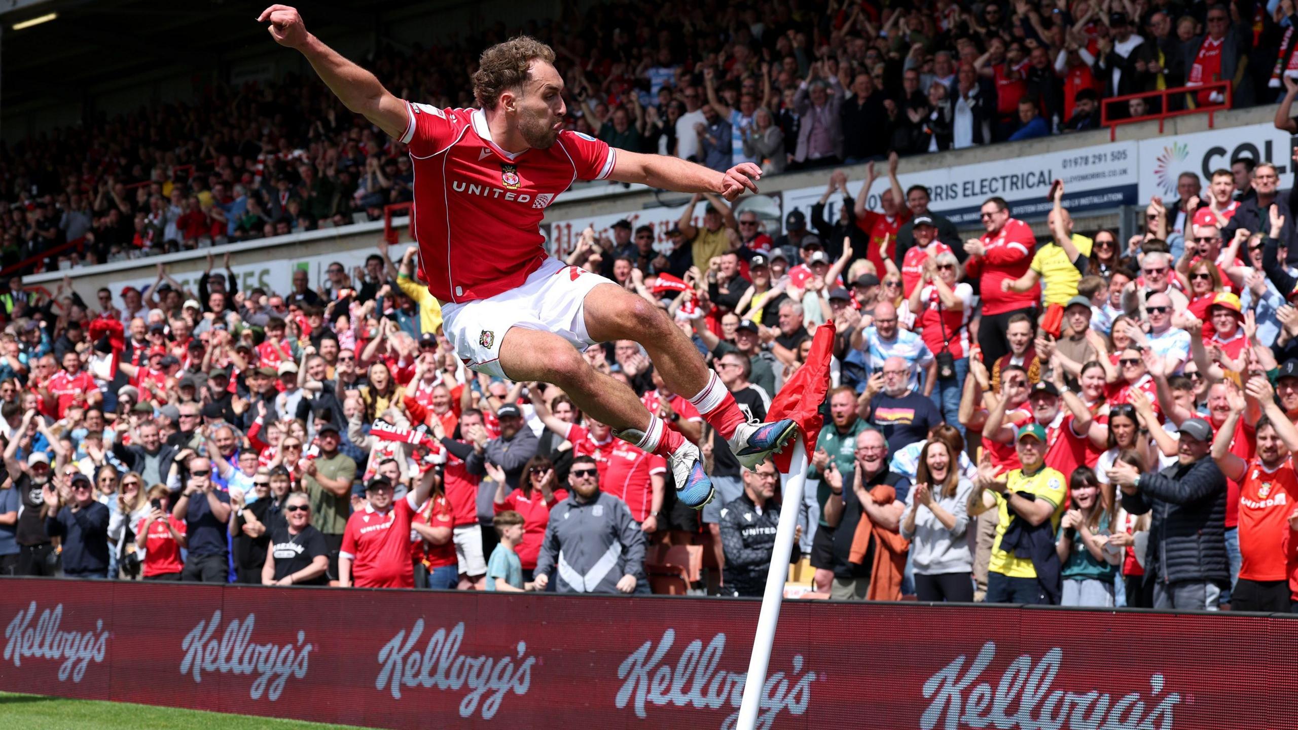 Sam Smith took flight with his goal celebration against Middlesbrough, slamming into the corner flag with a two-footed leap
