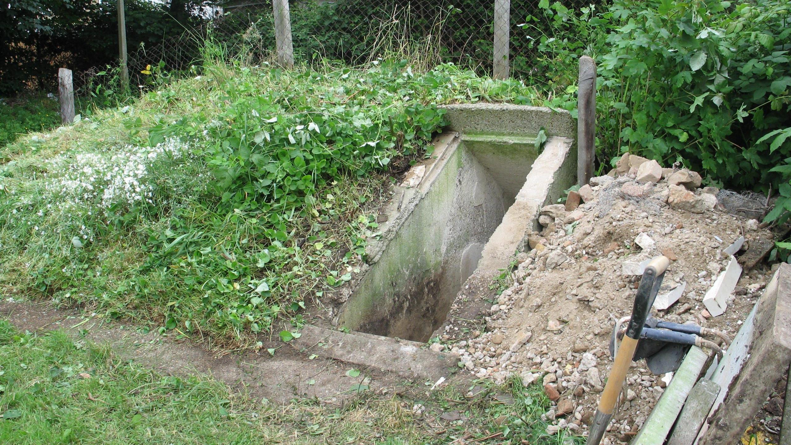 A bunker at the bottom of the garden