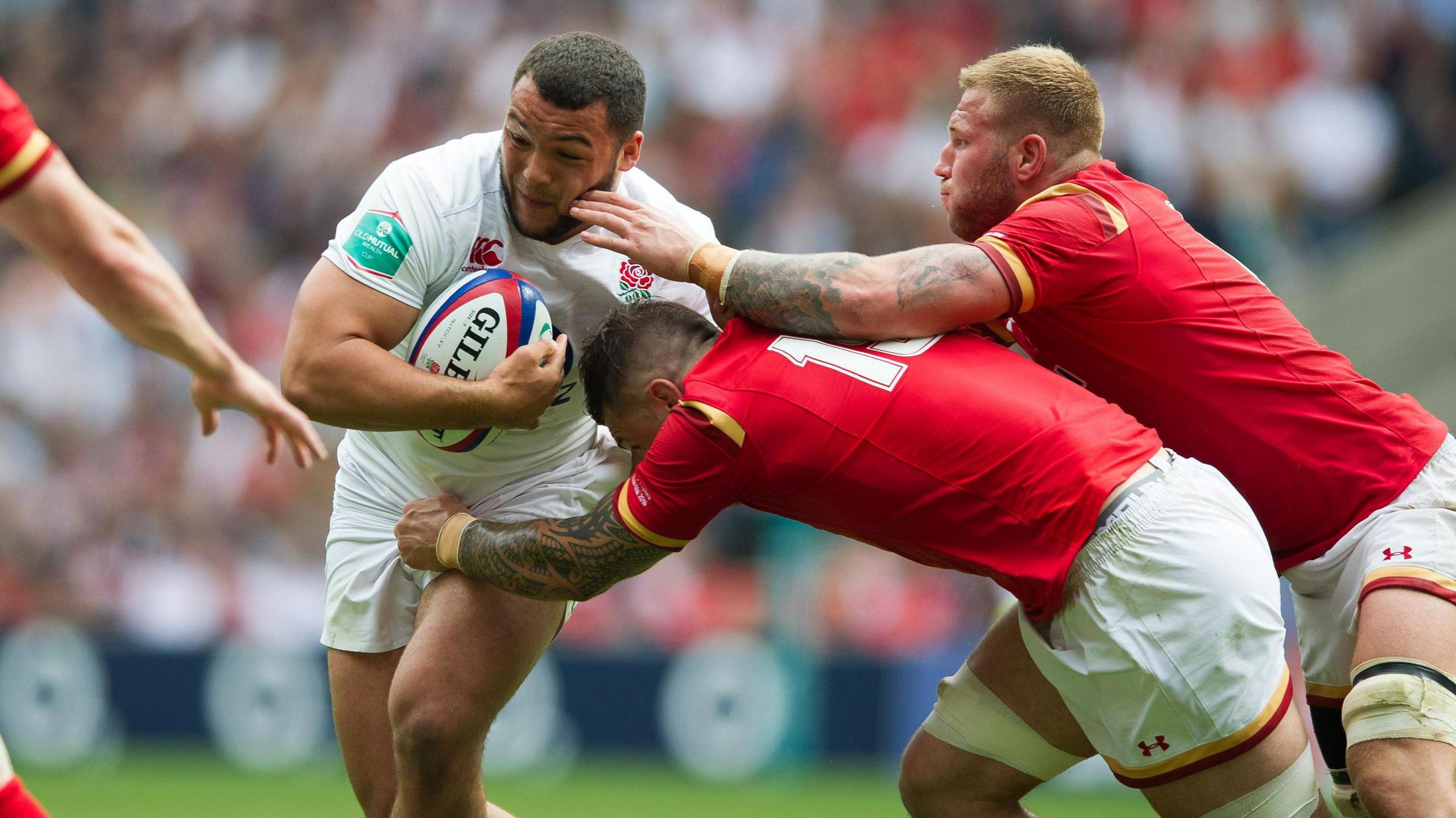 Ellis Genge playing against Wales in 2016