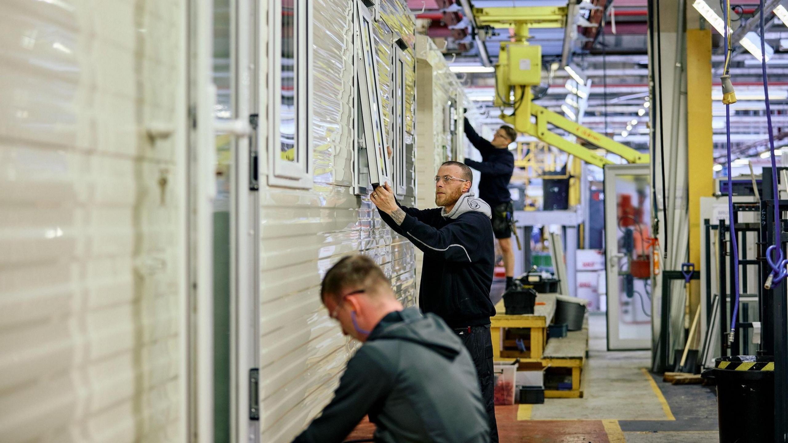 Workers on the production line at Willerby Holiday Homes