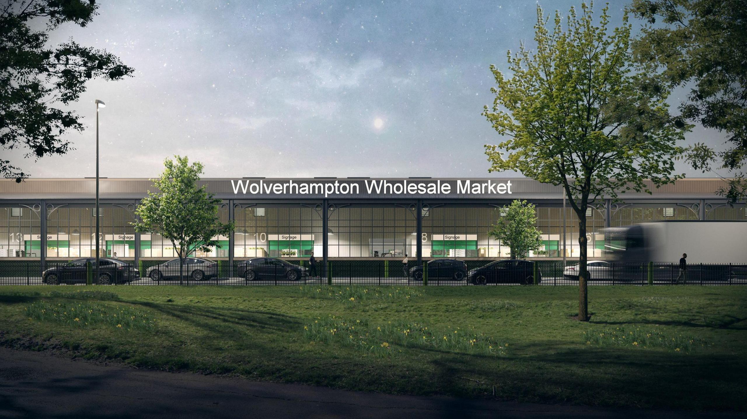 computer generated images of how the redevelopment in Hickman Avenue could look once completed with the new wholesale market 