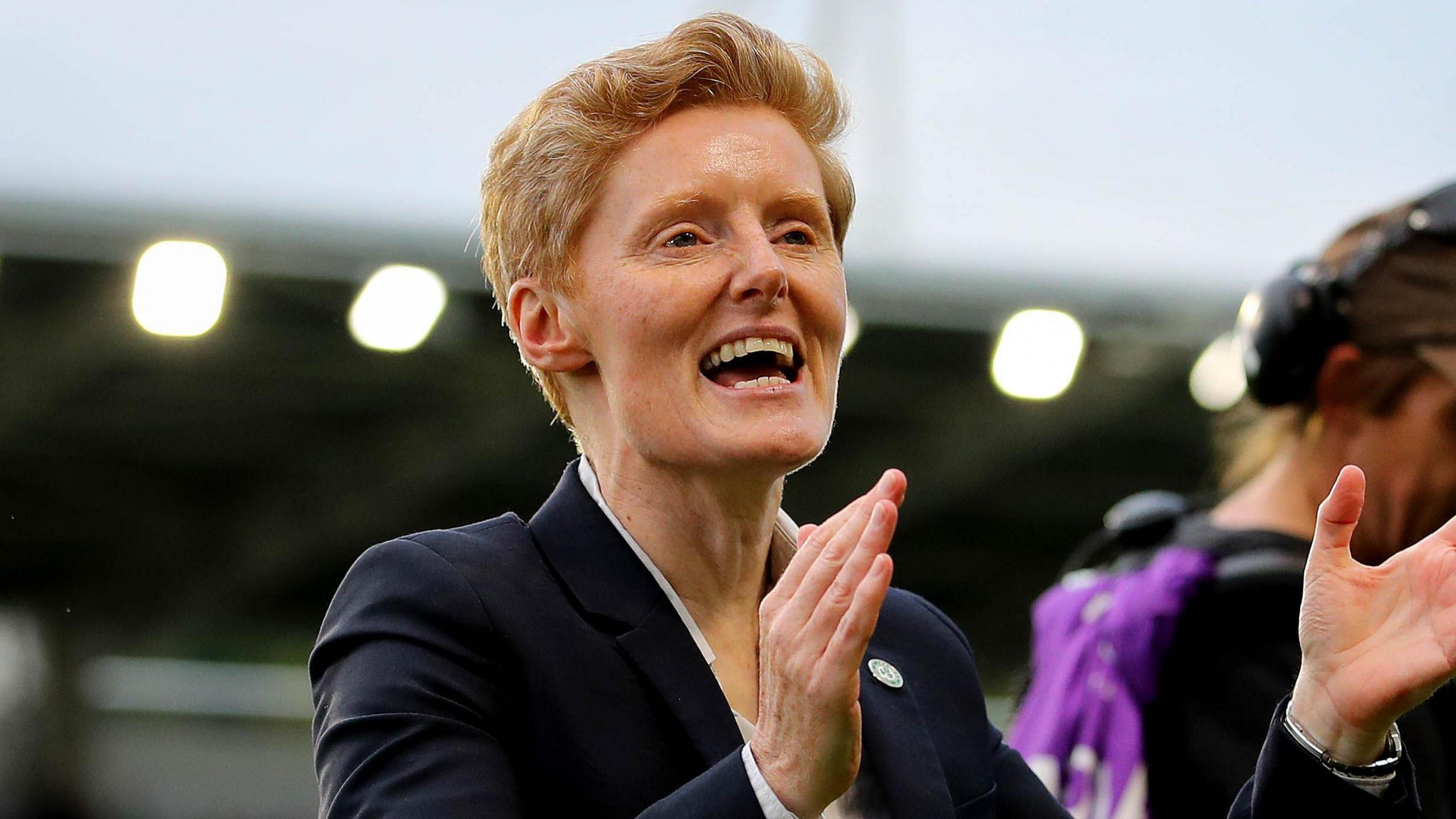 Eileen Gleeson celebrates at full-time