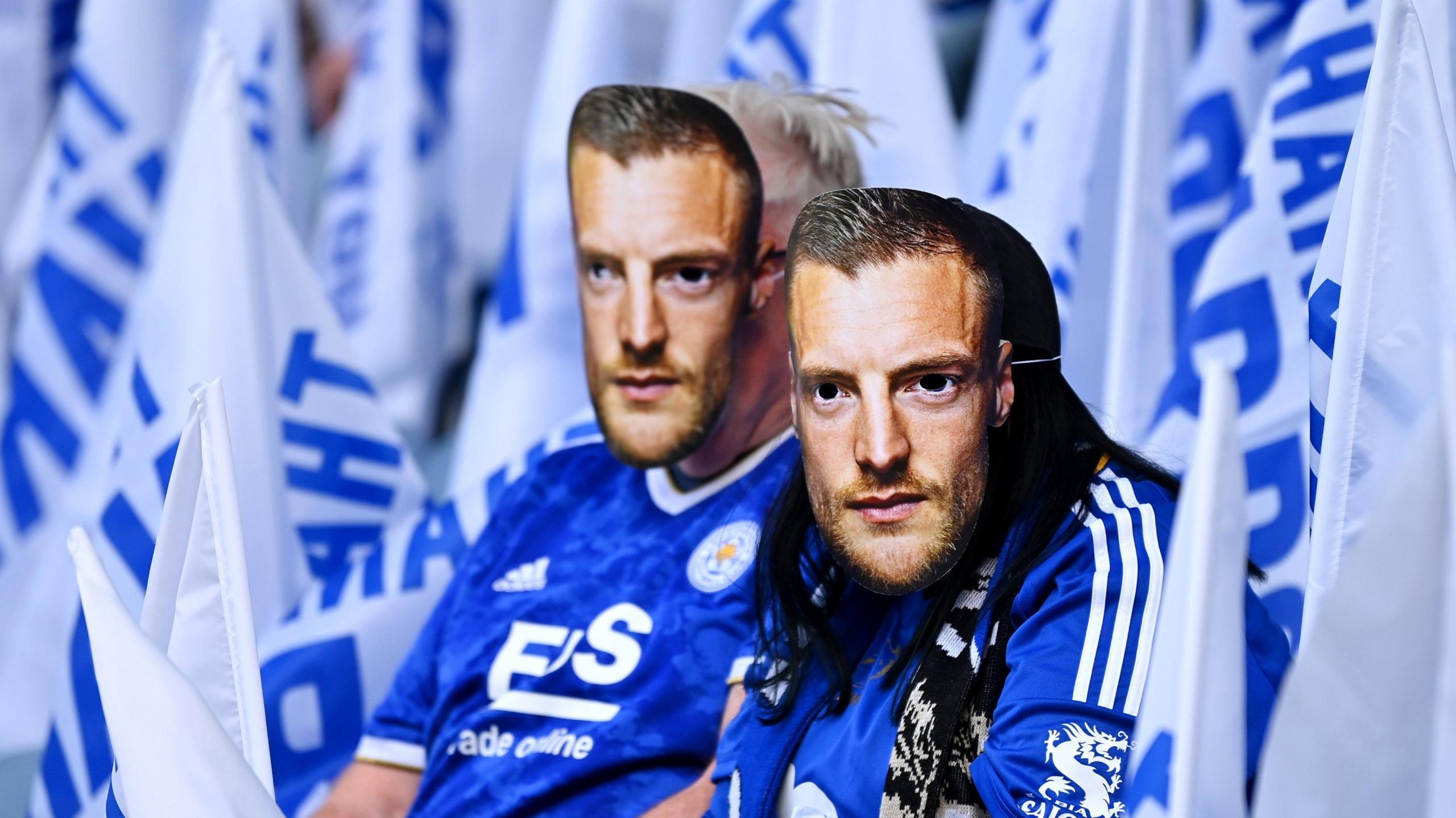 Jamie Vardy masks in the crowd at Leicester