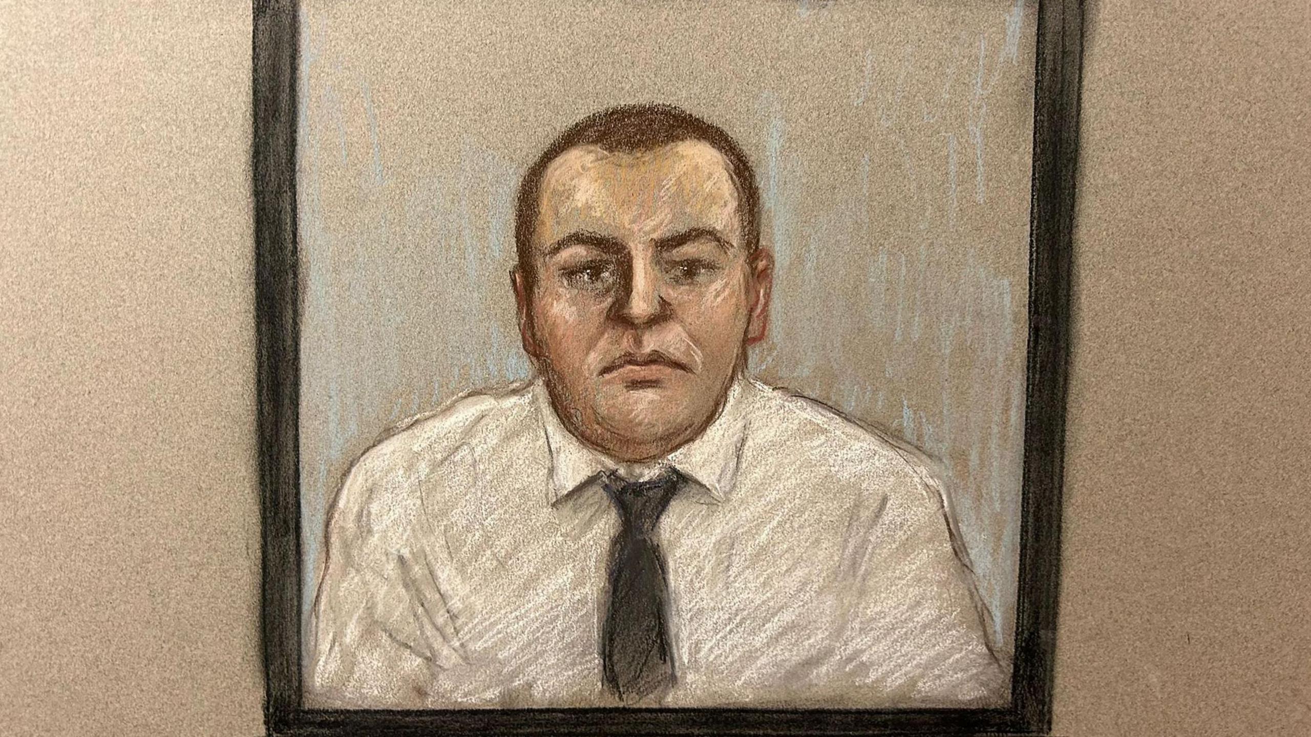 Court artist sketch of Mark Broadhurst