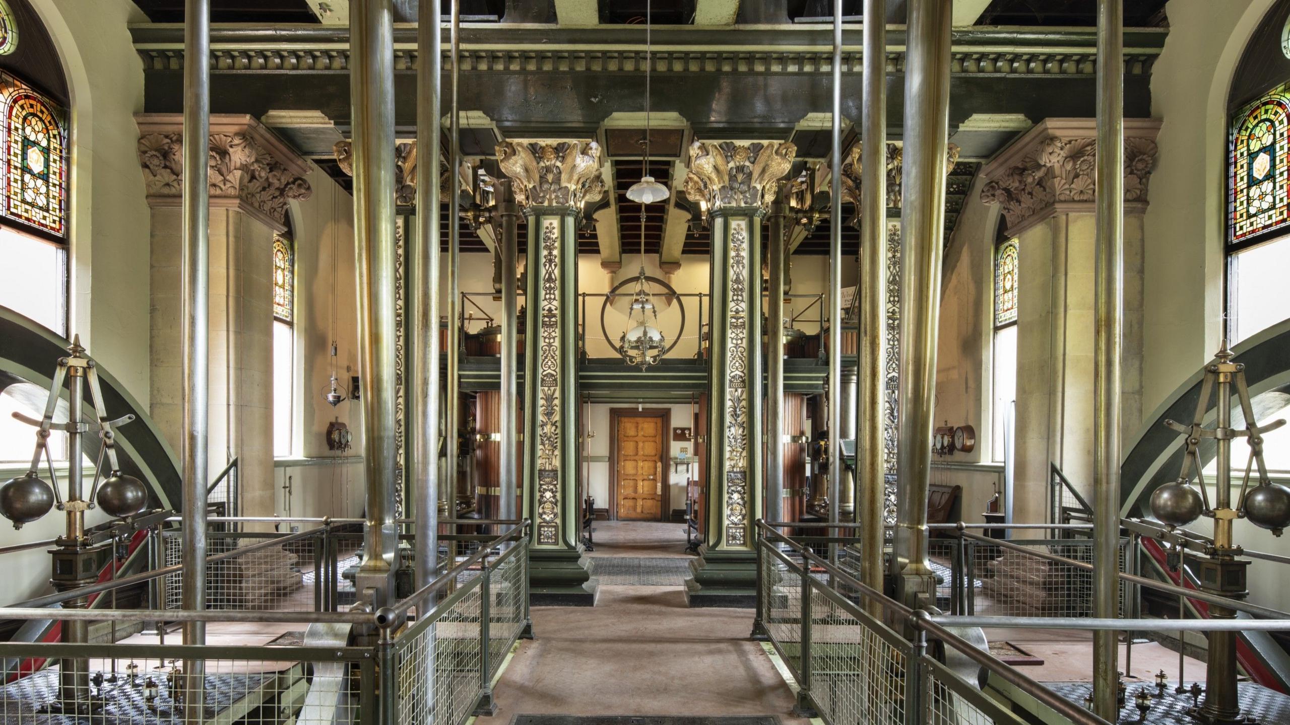 The ornate interior of the Papplewick pumping station which historically only would have been seen by workers.
