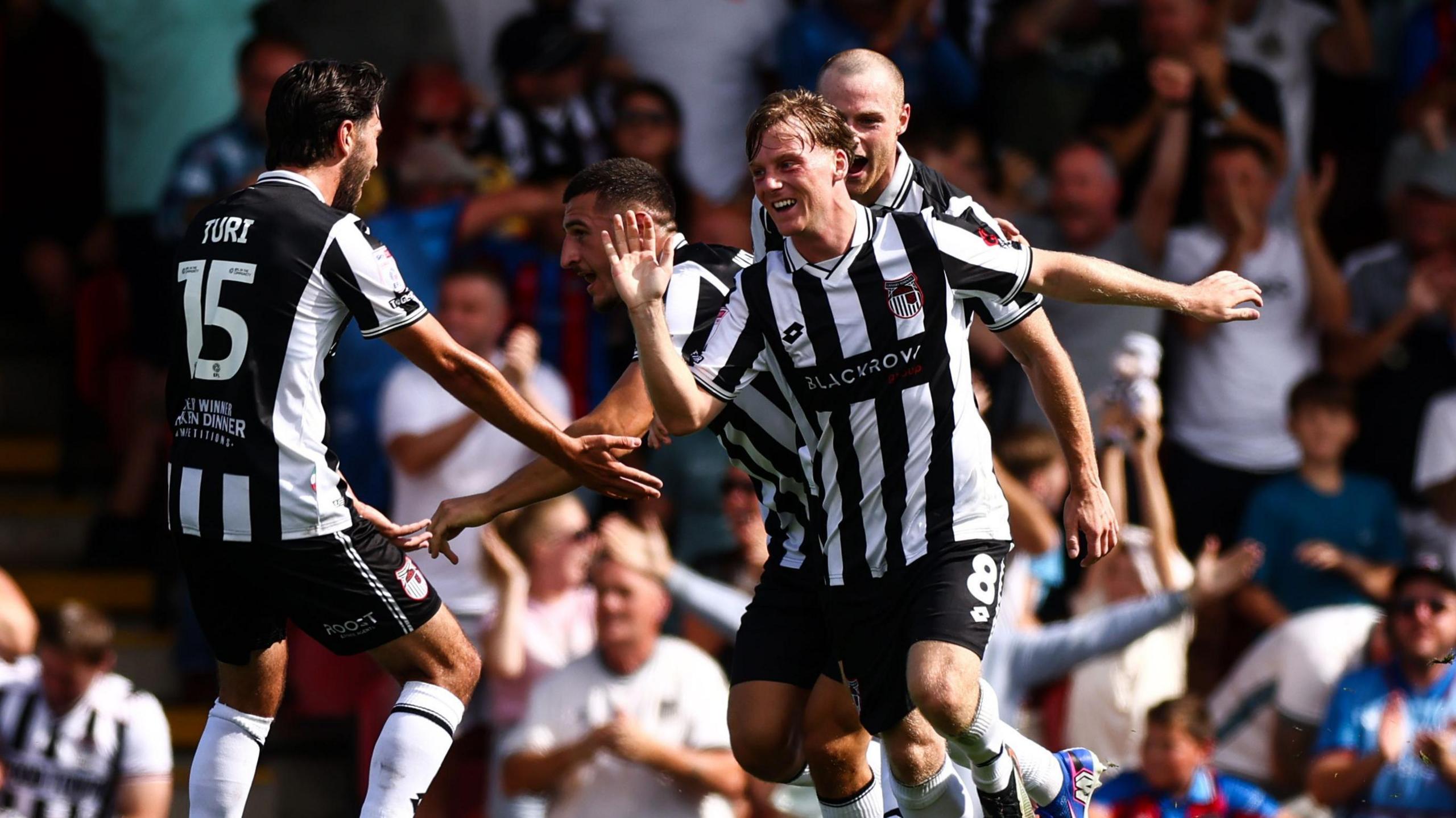 Grimsby Town celebrate a goal