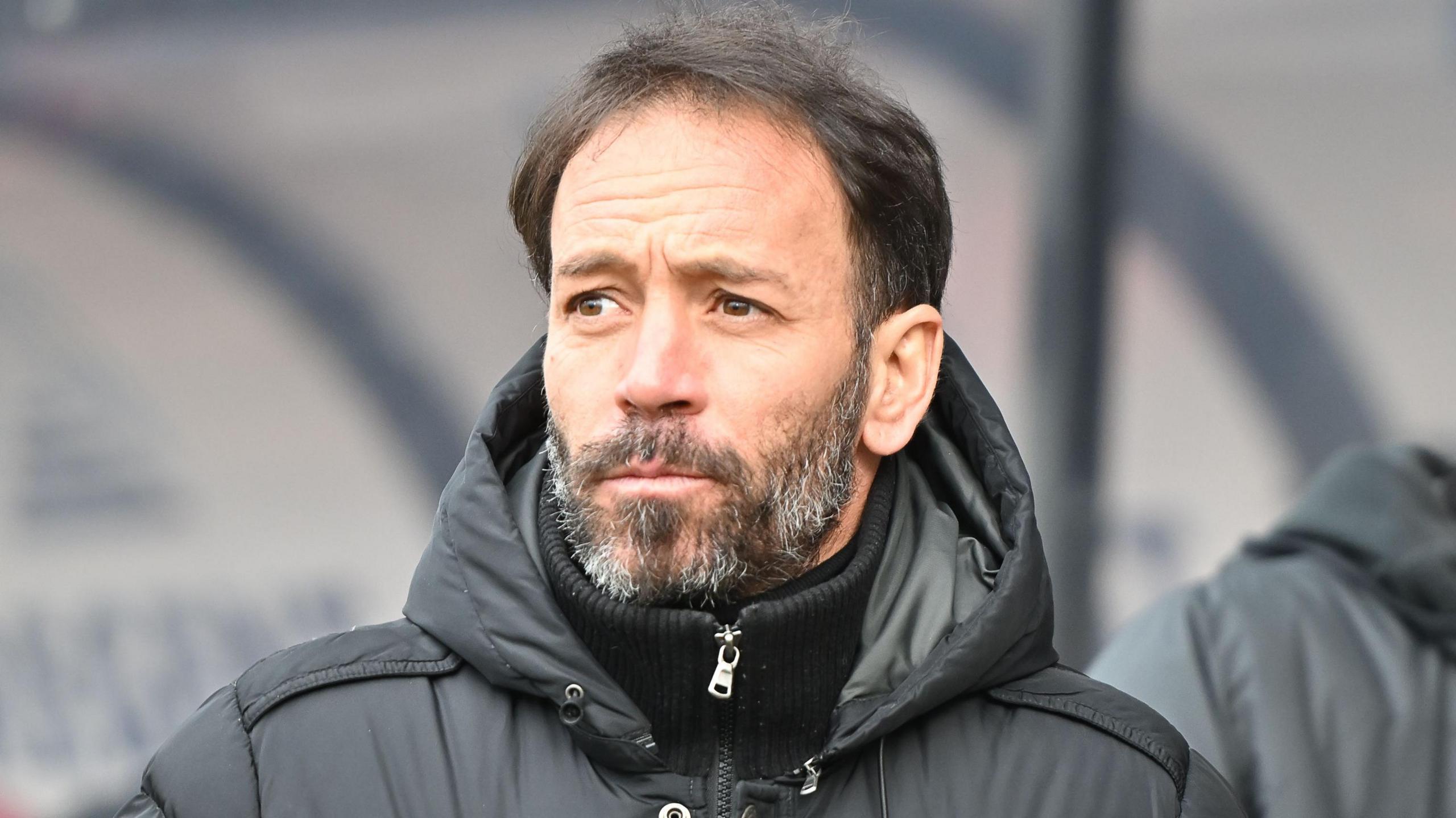 Bristol Rovers boss Inigo Calderon during the game at Cambridge on 4 January