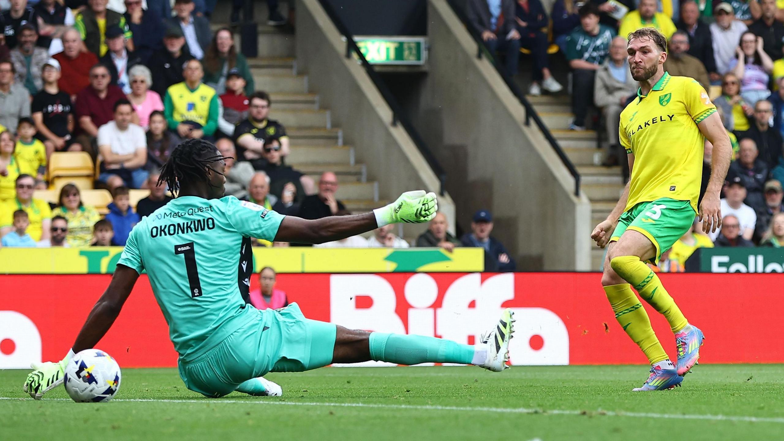 Jack Stacey scores for Norwich against Wrexham