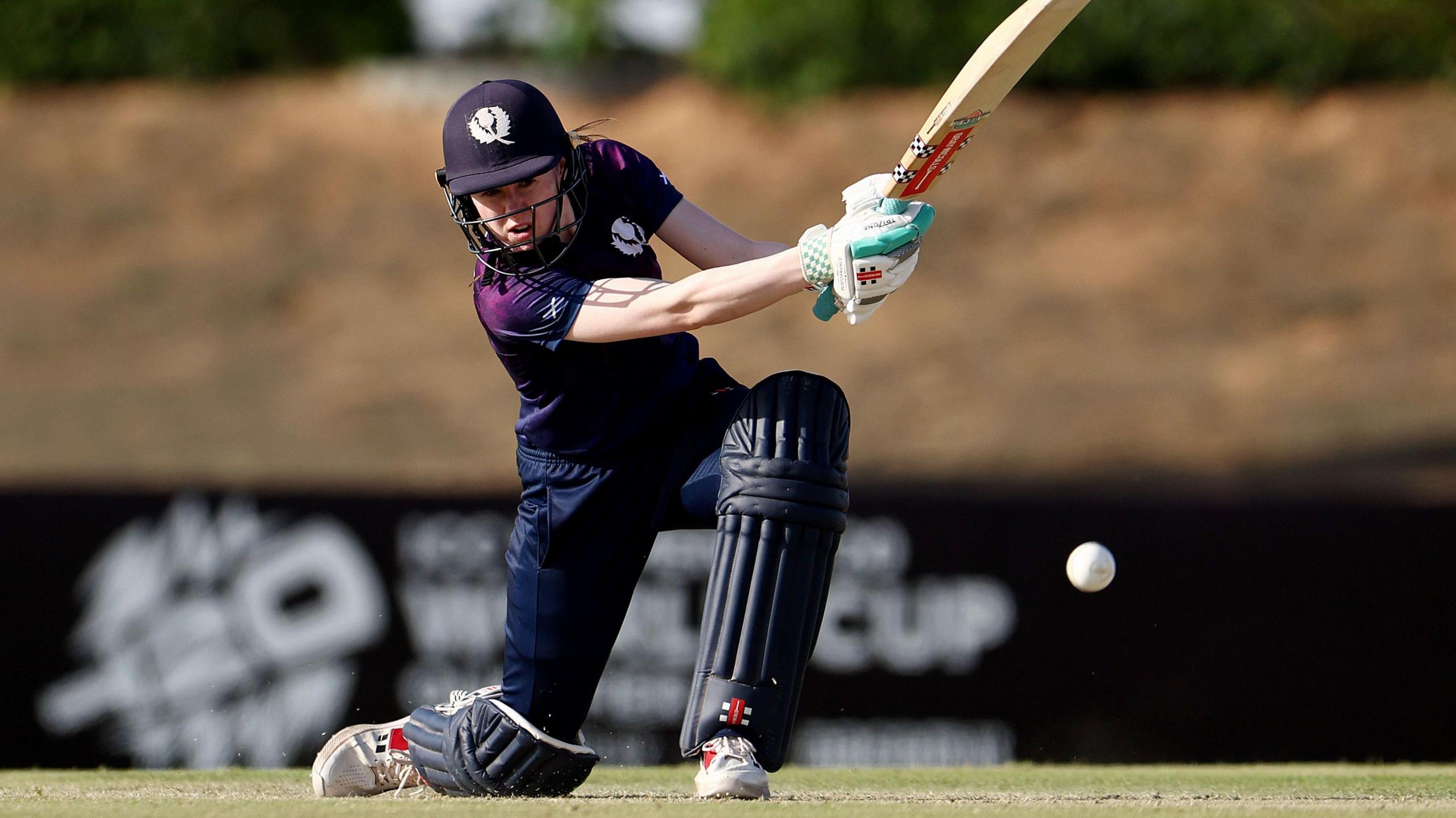 Sarah Bryce batting for Scotland