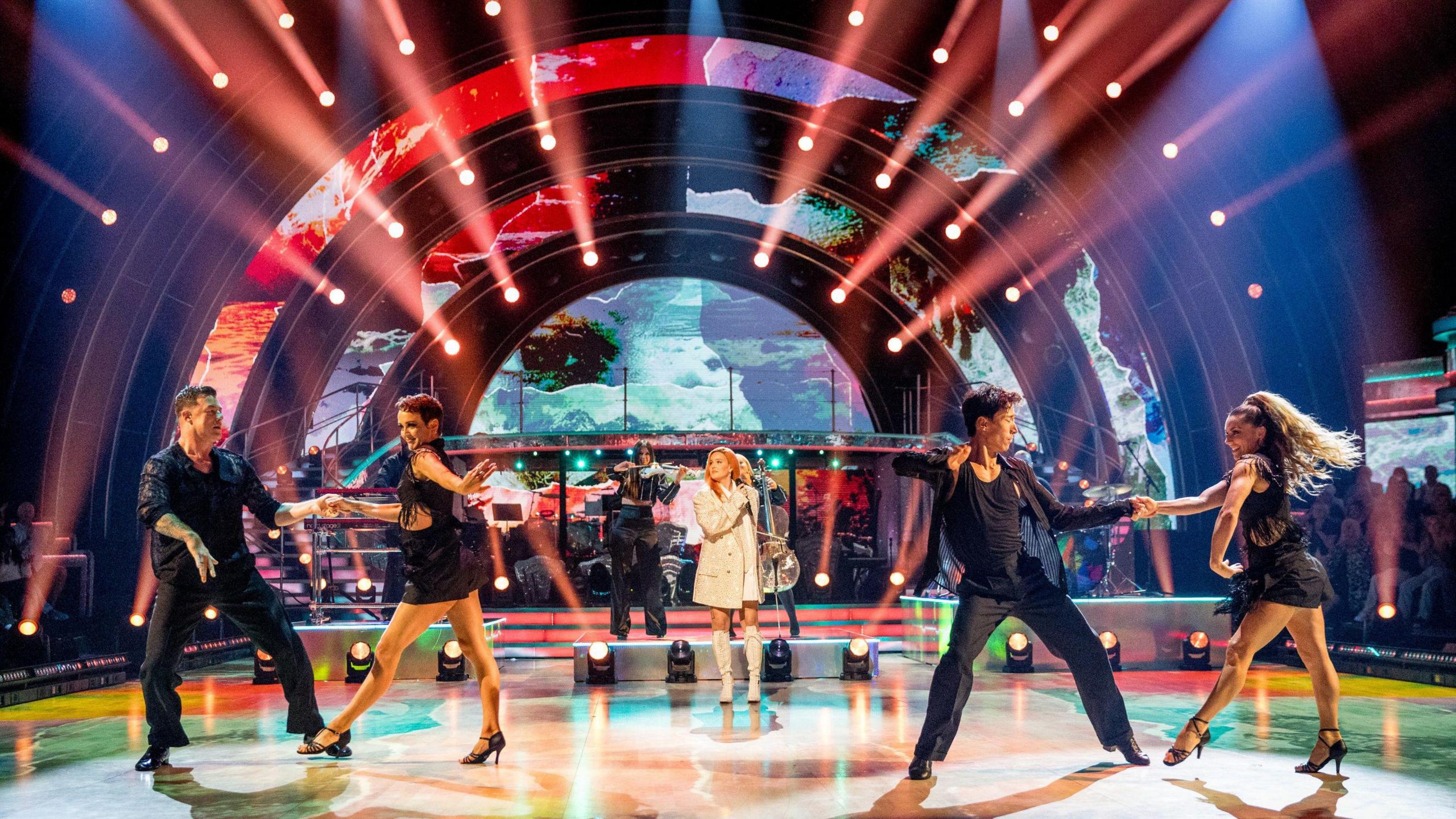 Anne Marie performing with Strictly dancers