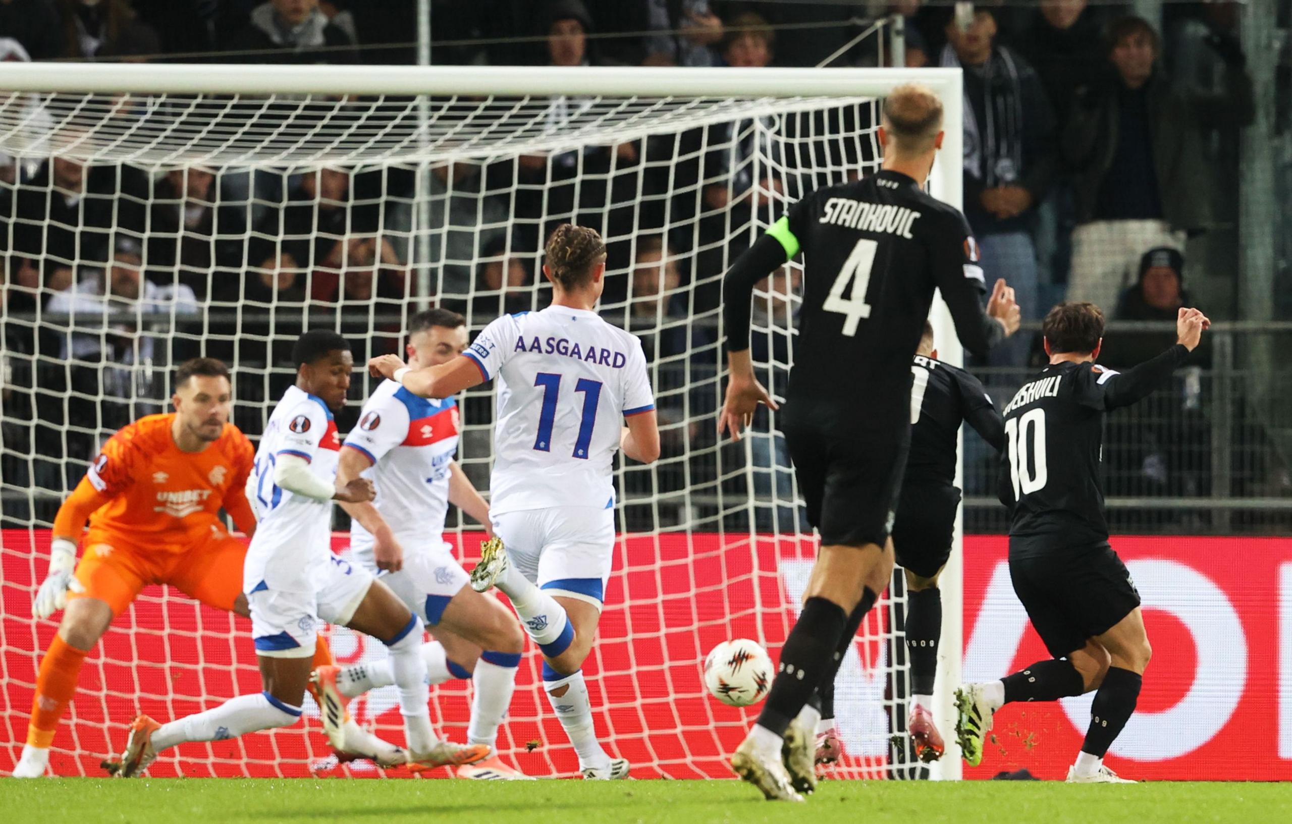 Rangers concede against Sturm Graz