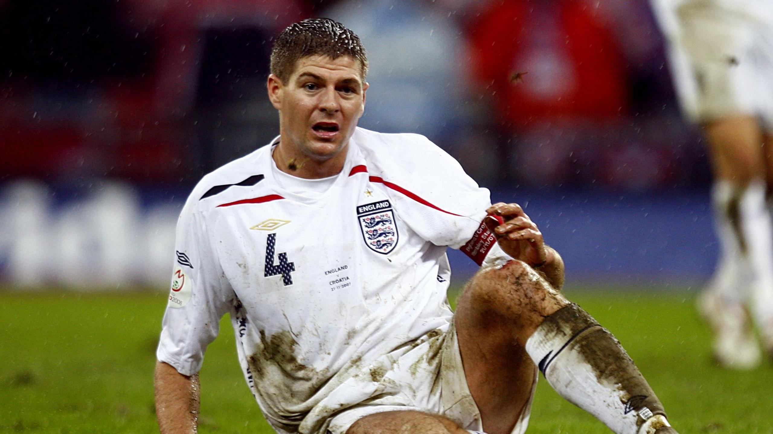 Steven Gerrard playing for England