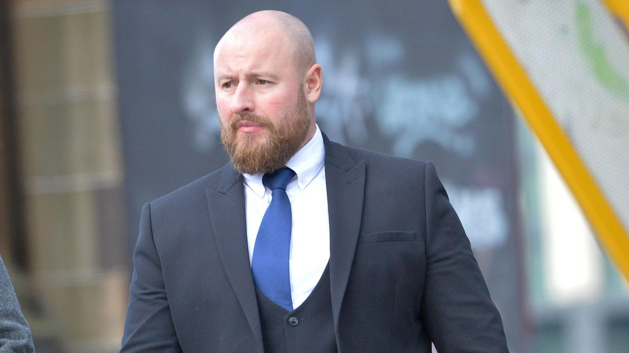 Craig Glen leaving Glasgow Sheriff Court.