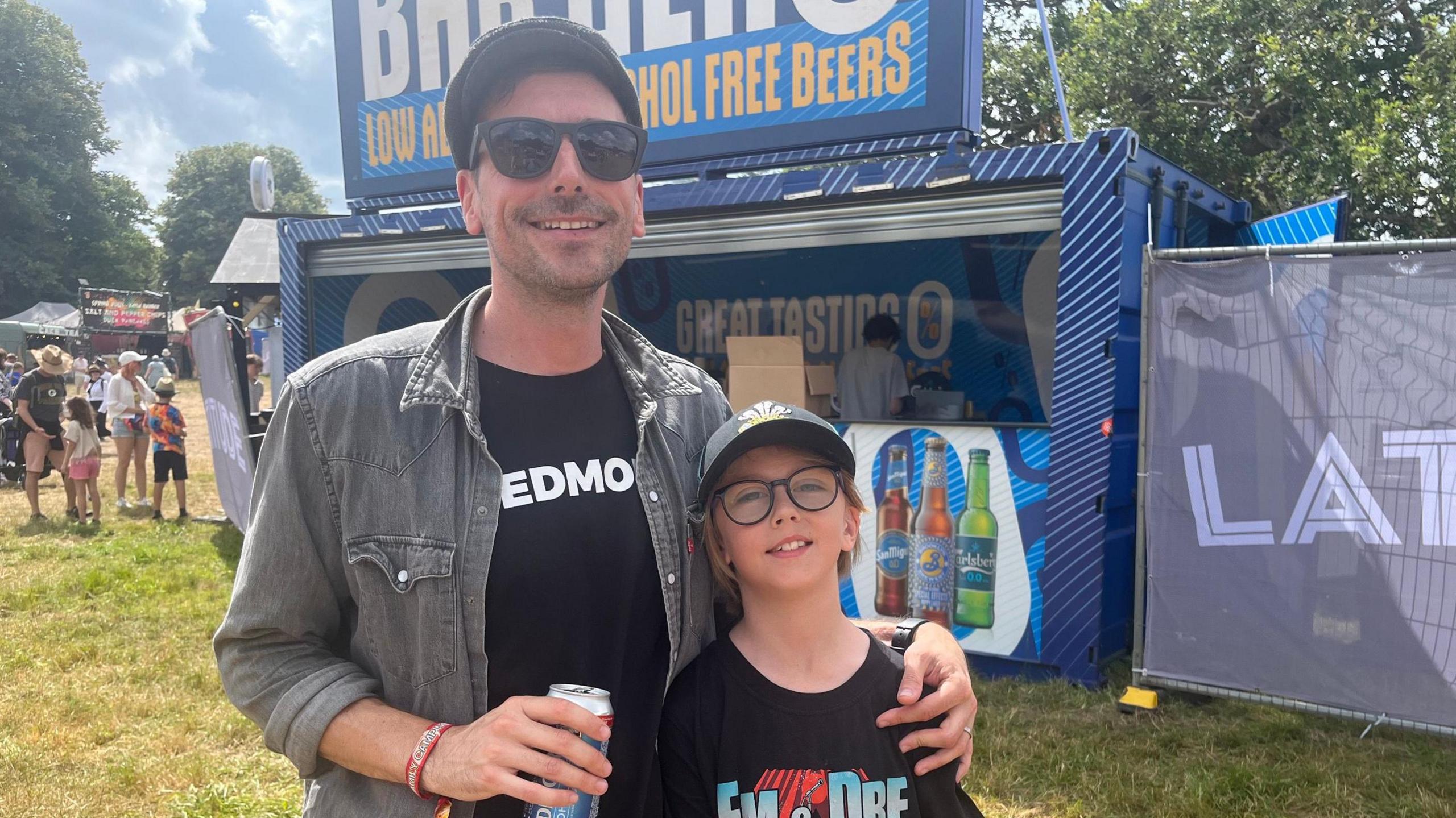 John and his son Teddy at the alcohol free bar