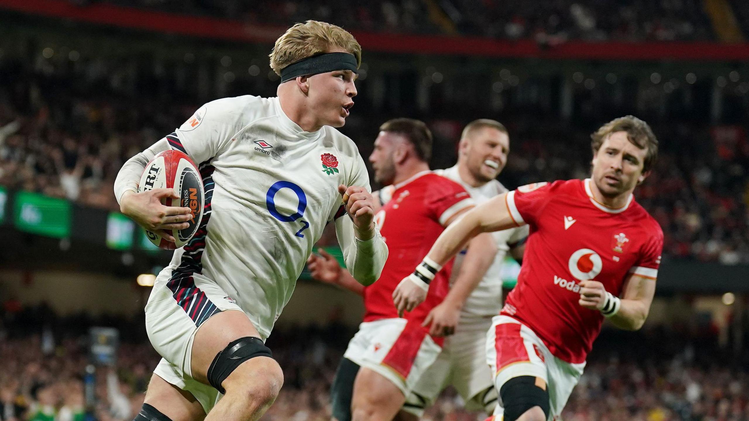 Henry Pollock playing against Wales