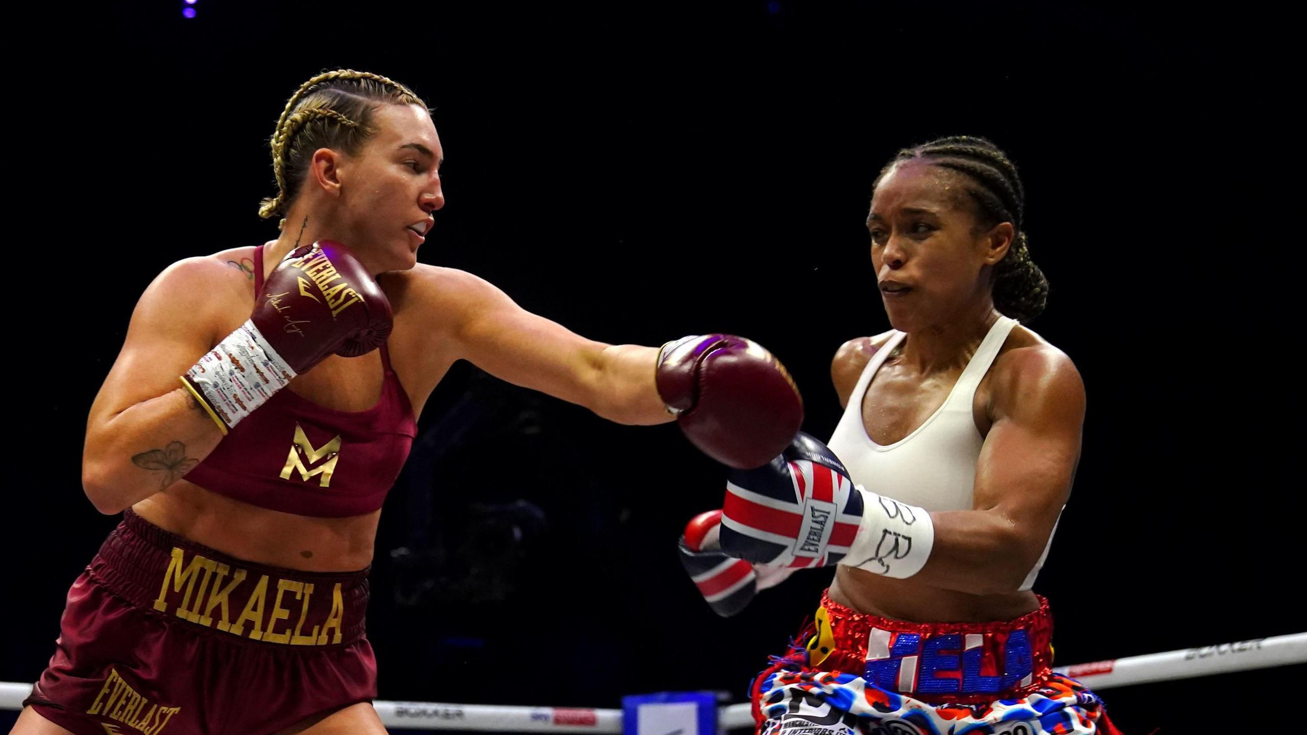 Mikaela Mayer and Natasha Jonas during their January bout