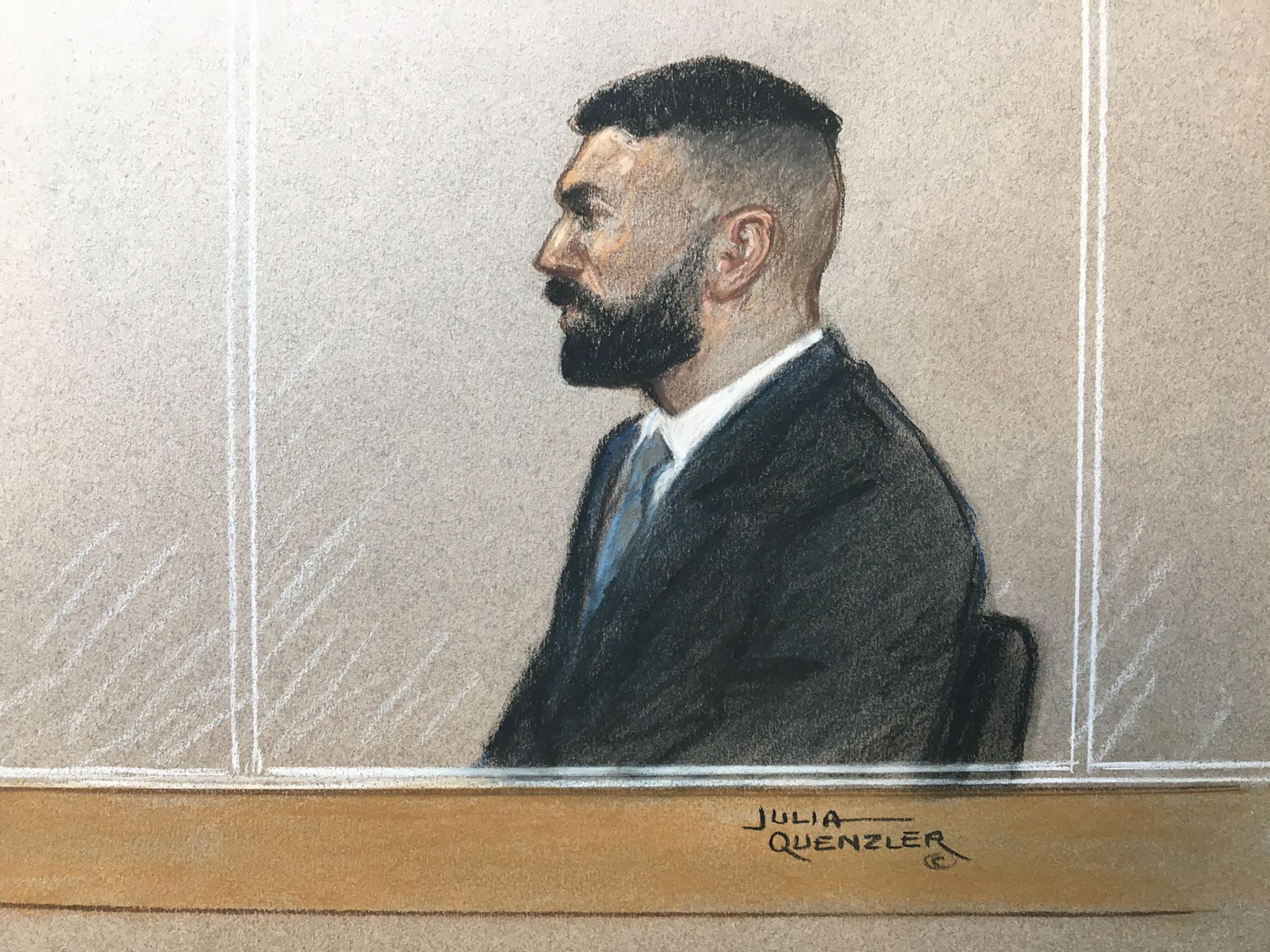 Court sketch of PC Mahmood