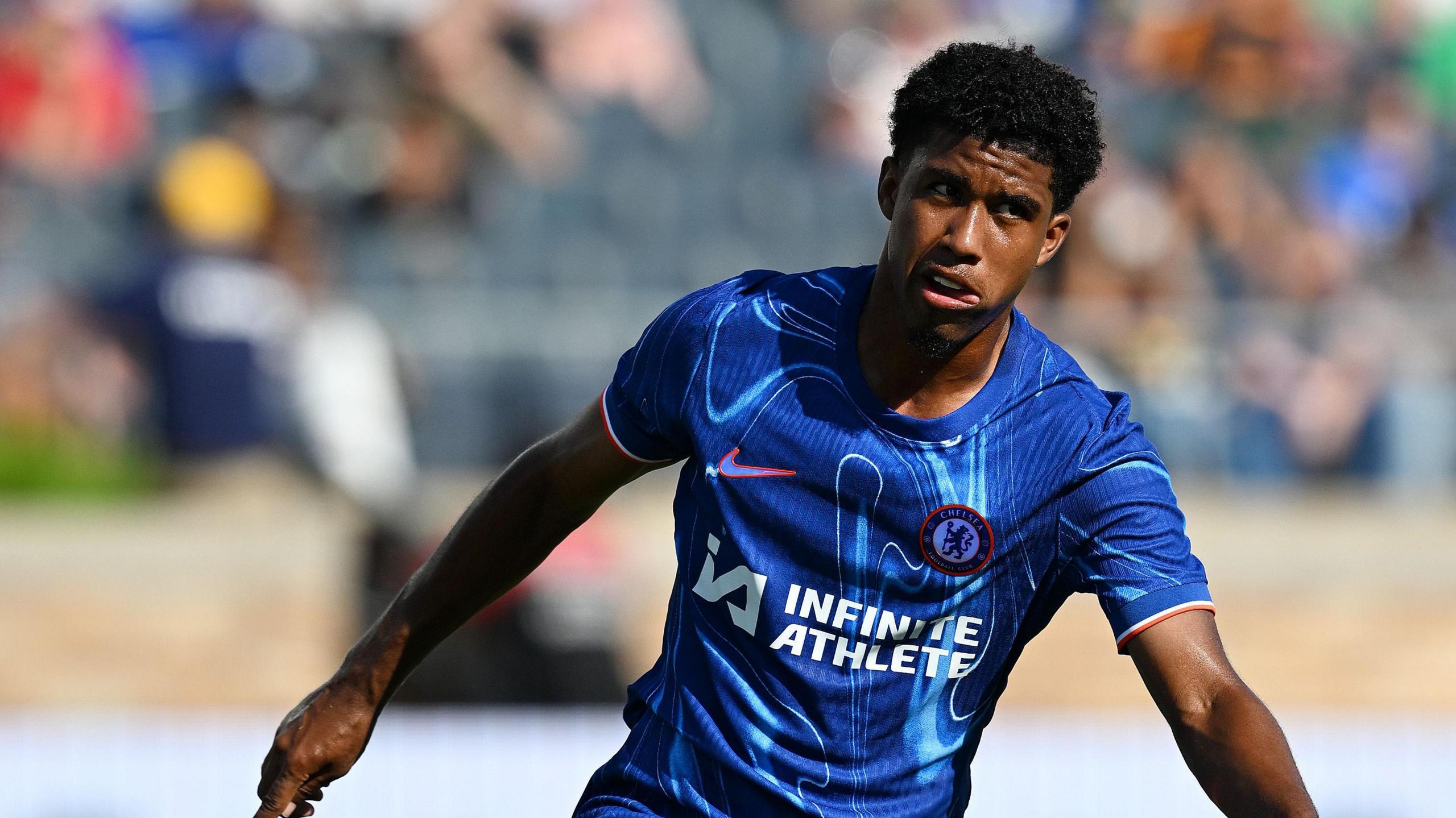 Andrey Santos in action for Chelsea during pre-season