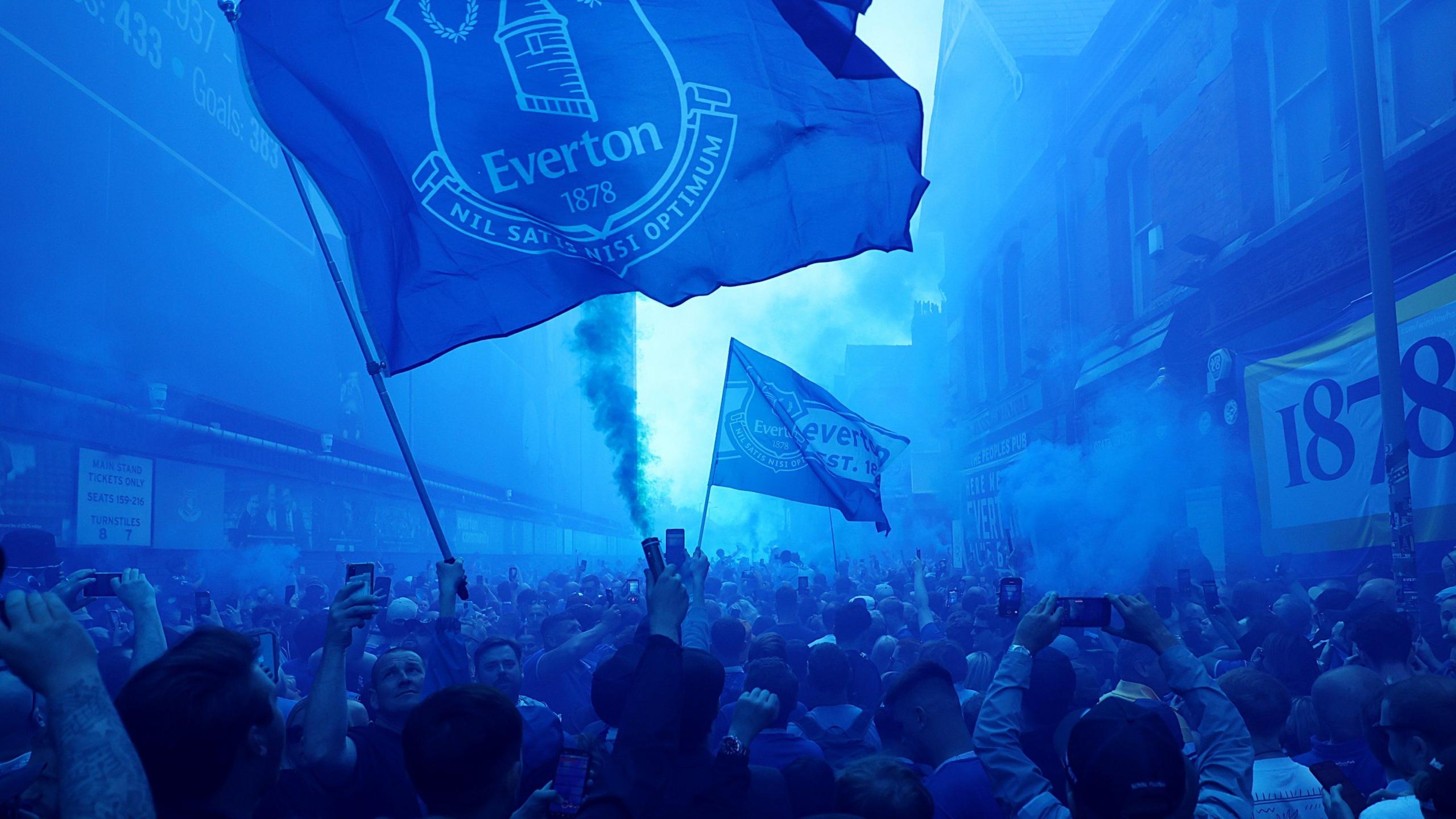 Fans outside Goodison Park