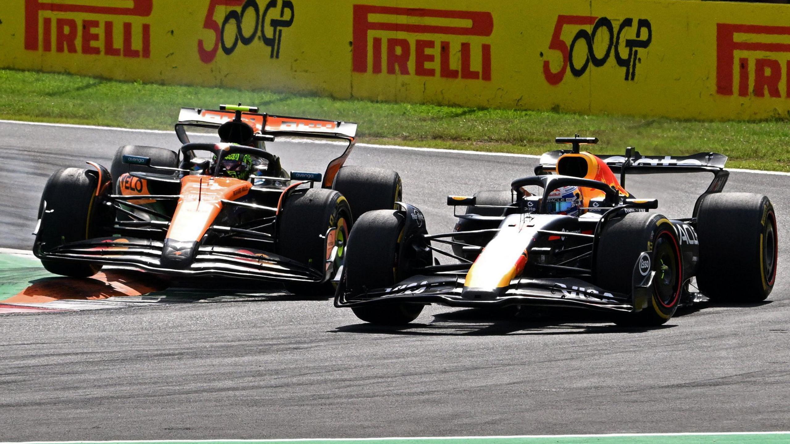 Max Verstappen passes Lando Norris astir nan extracurricular of nan first area to retake nan lead of nan Italian Grand Prix