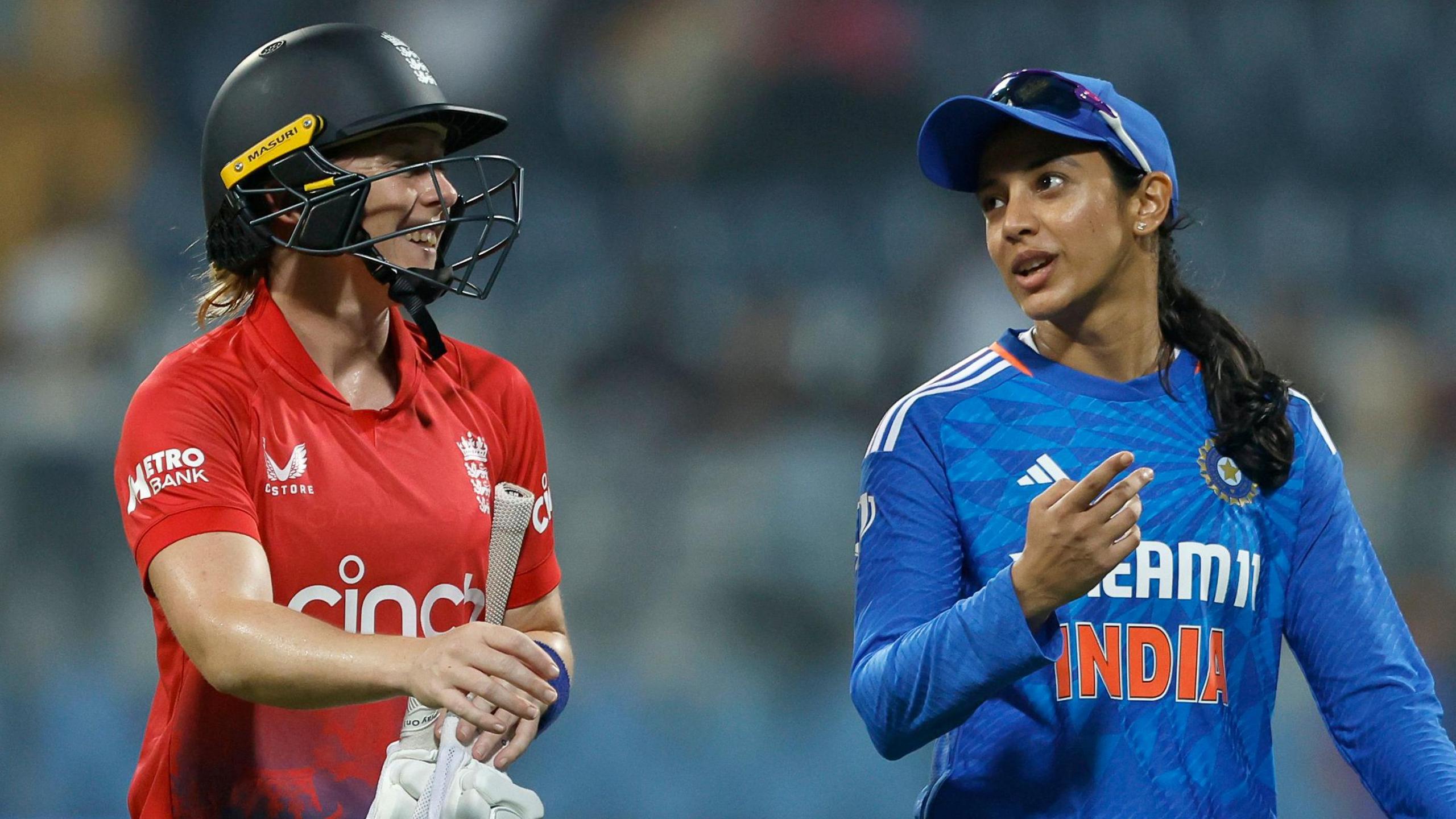 England captain Heather Knight and India's Smriti Mandhana