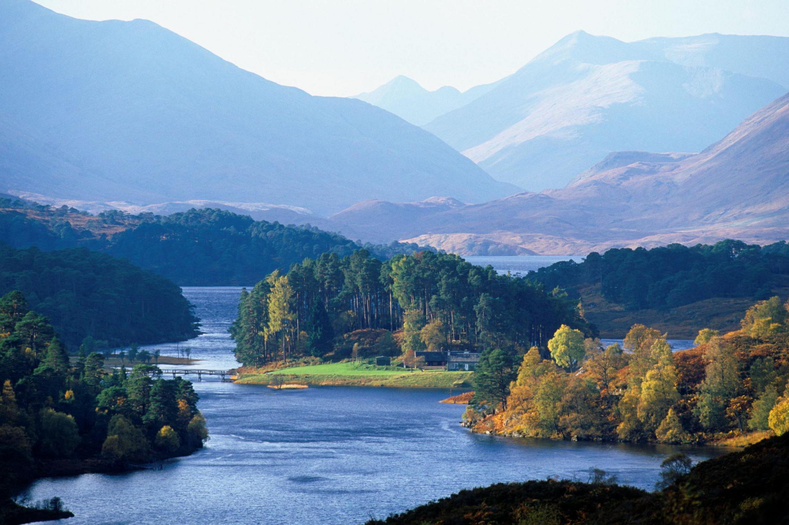 The glen is large area of high mountains, lochs and native woodland.