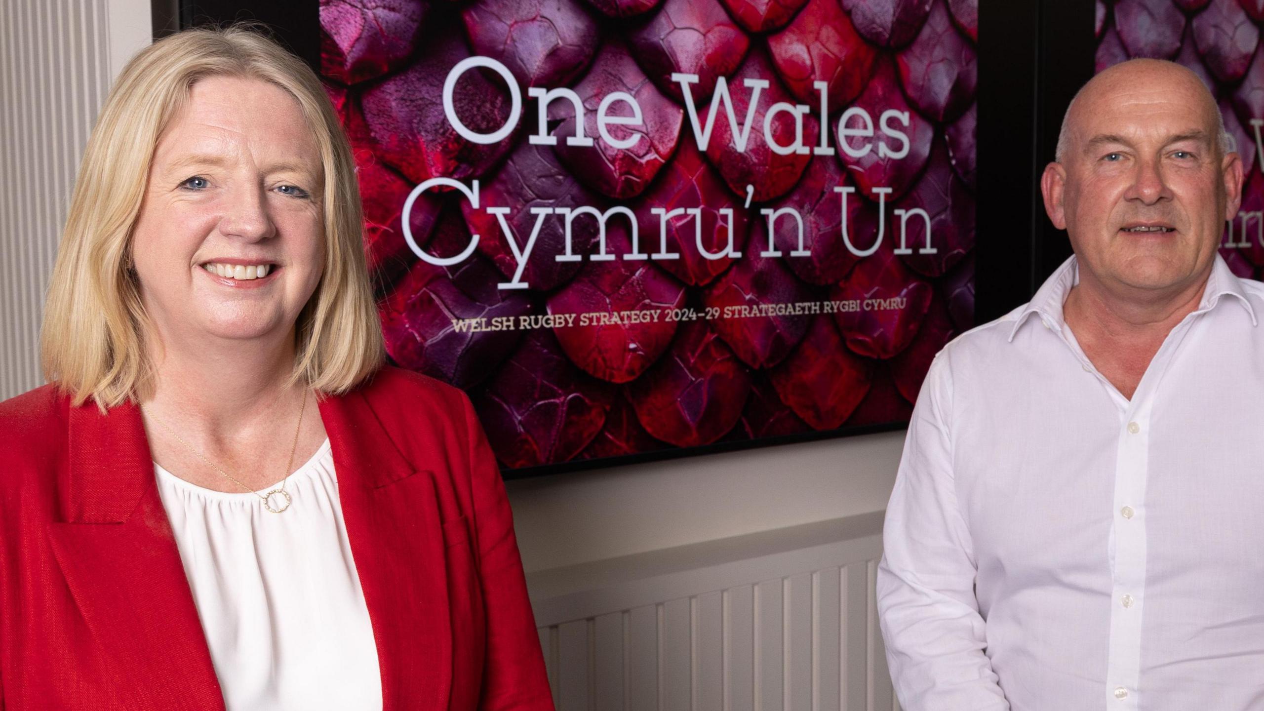 Welsh Rugby Union chief executive Abi Tierney and chair Richard Collier-Keywood 