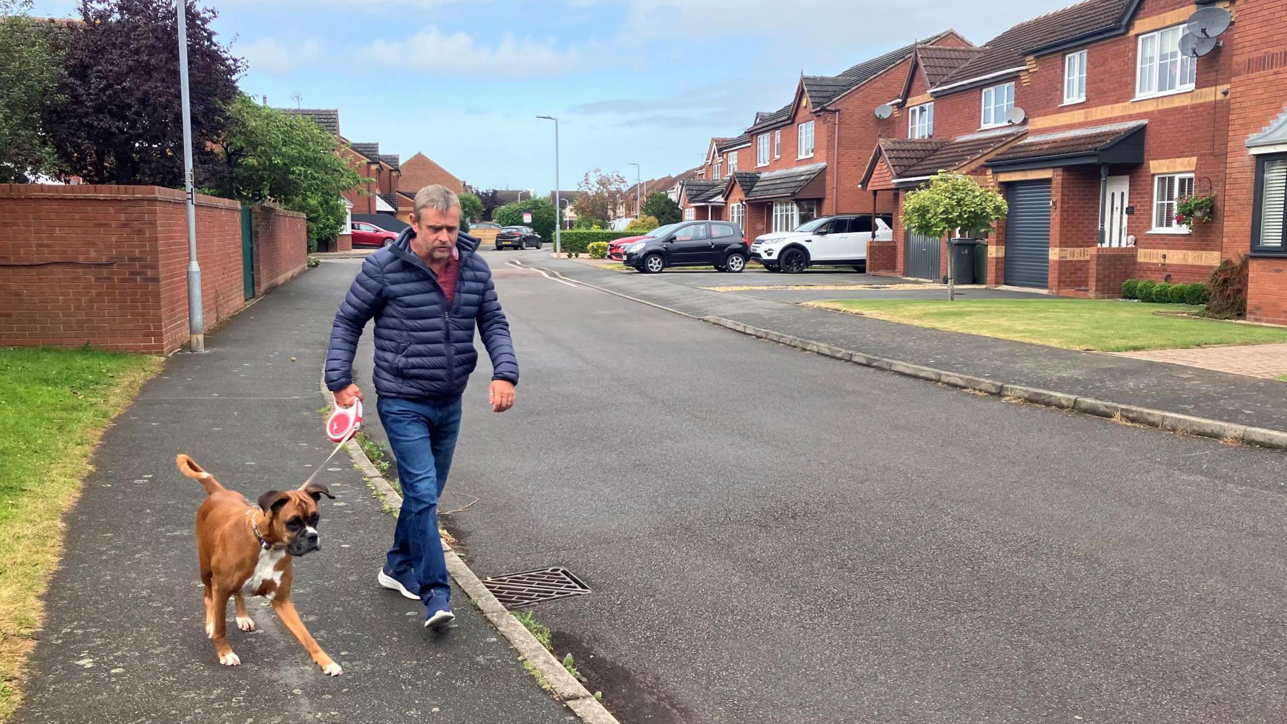 Mick Mason with his dog