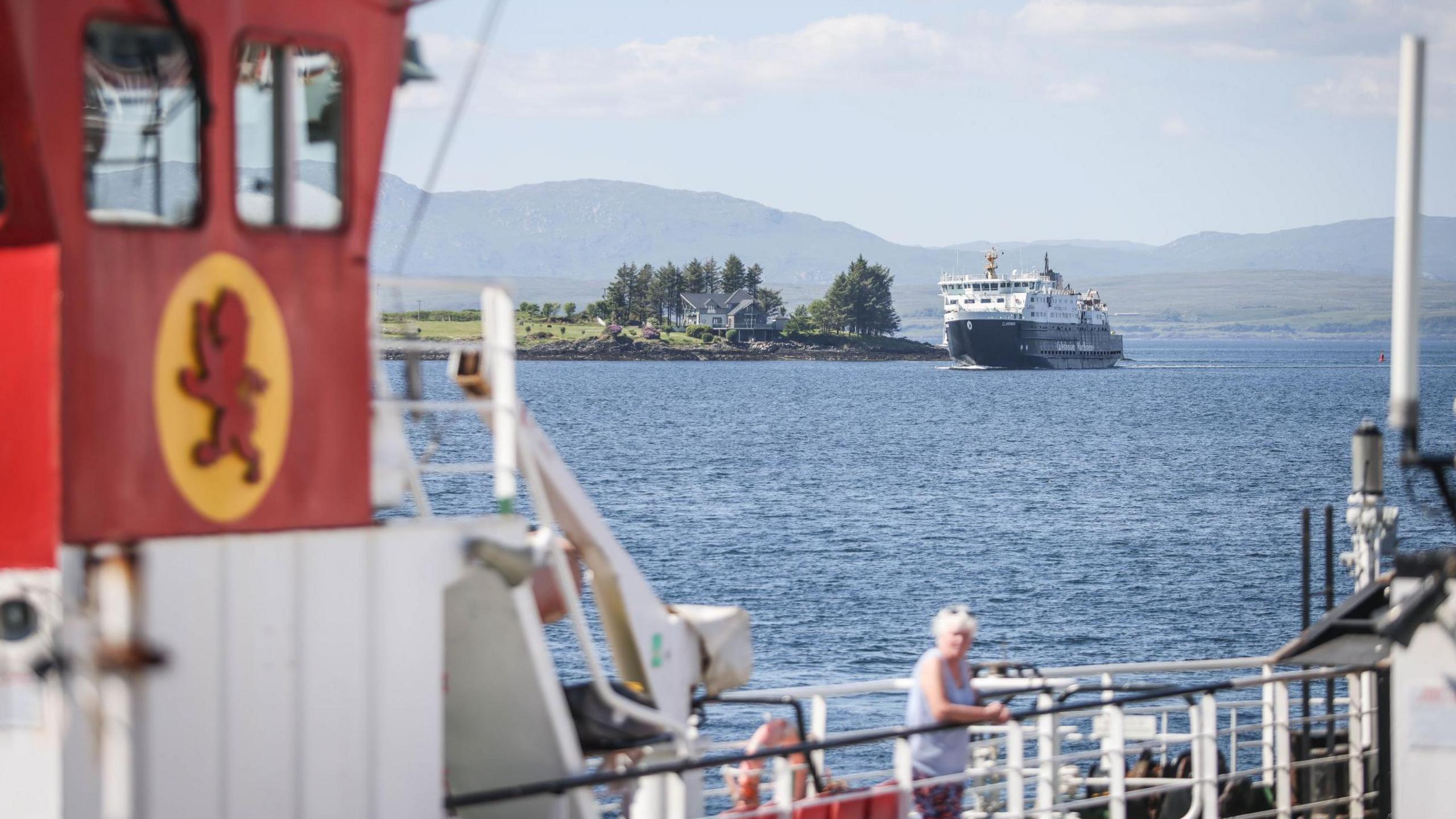 Calmac ferries at sea