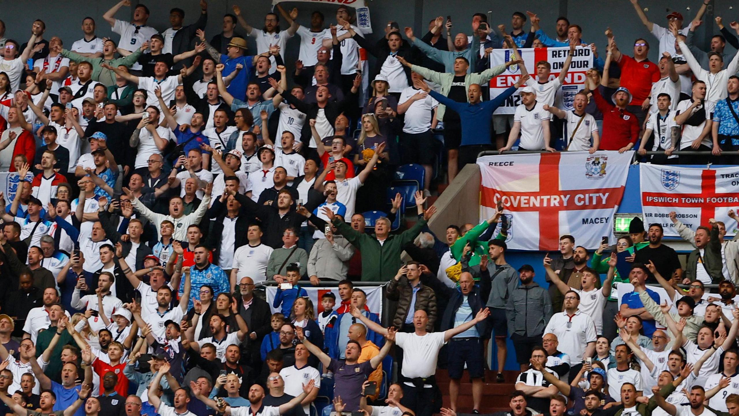 England fans at the Arena AufSchalke