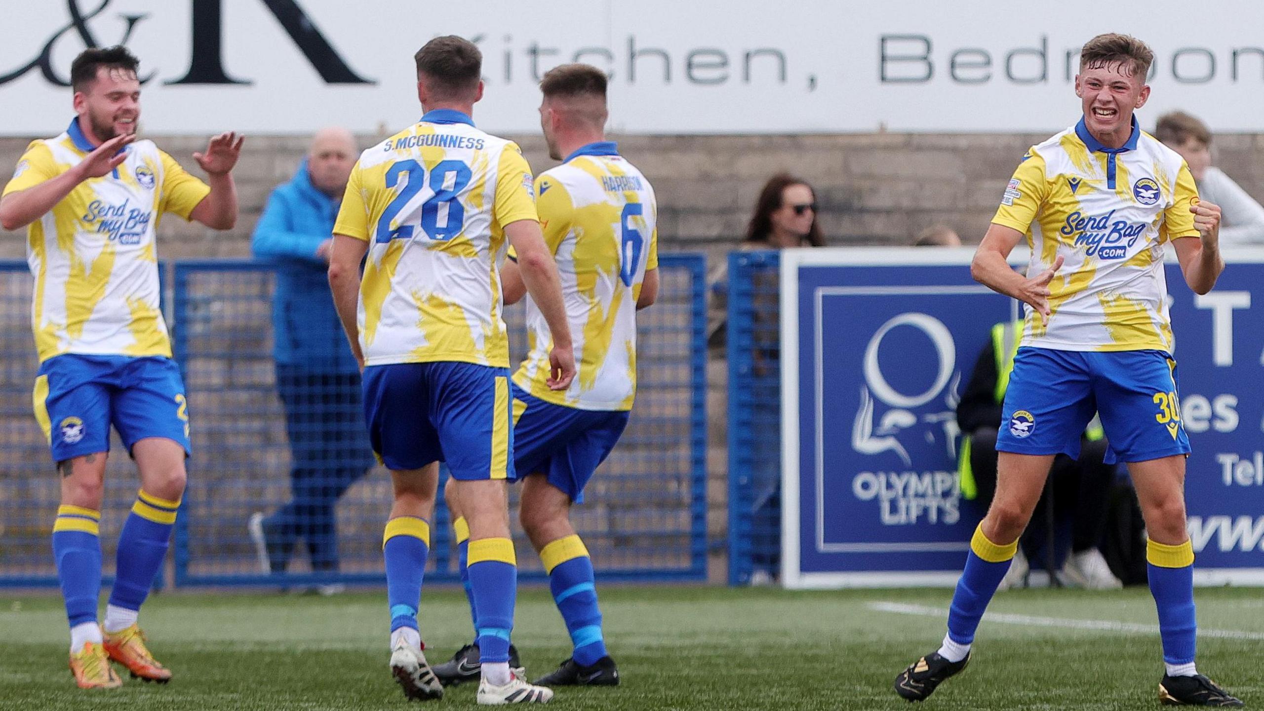Bangor celebrate scoring