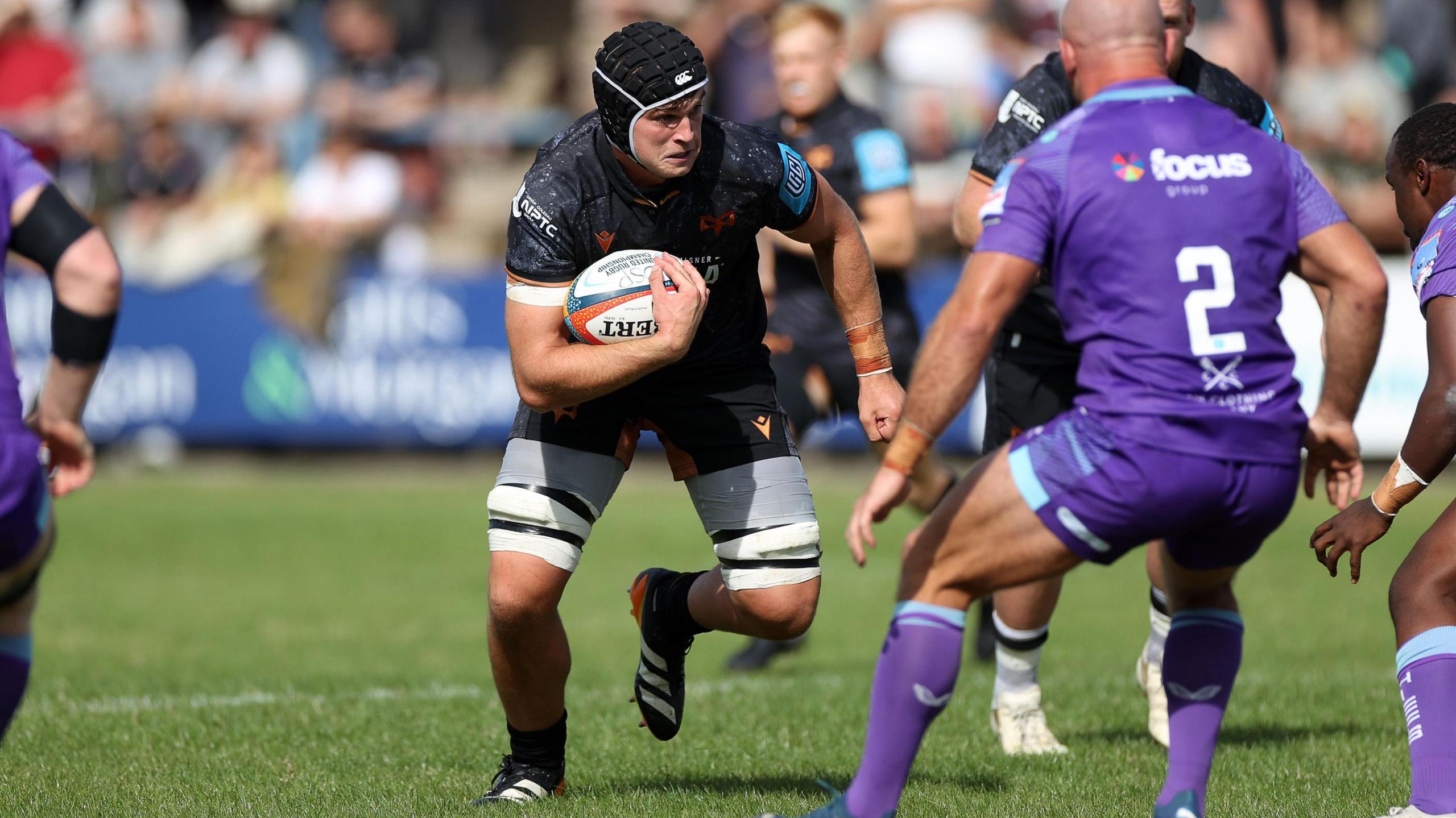 James Fender carries the ball for Ospreys against Exeter in pre-season