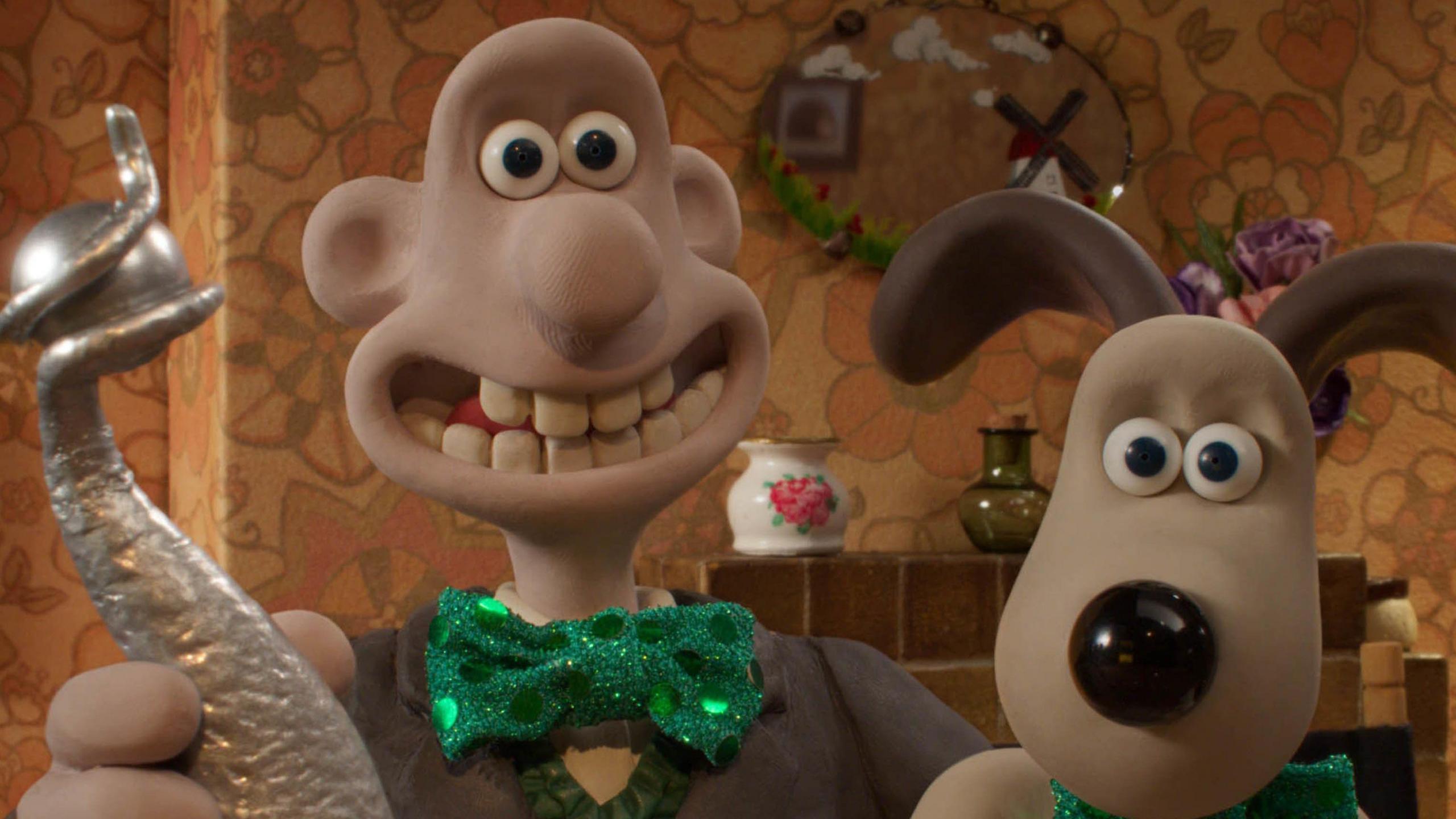 Wallace and Gromit with an NTA award