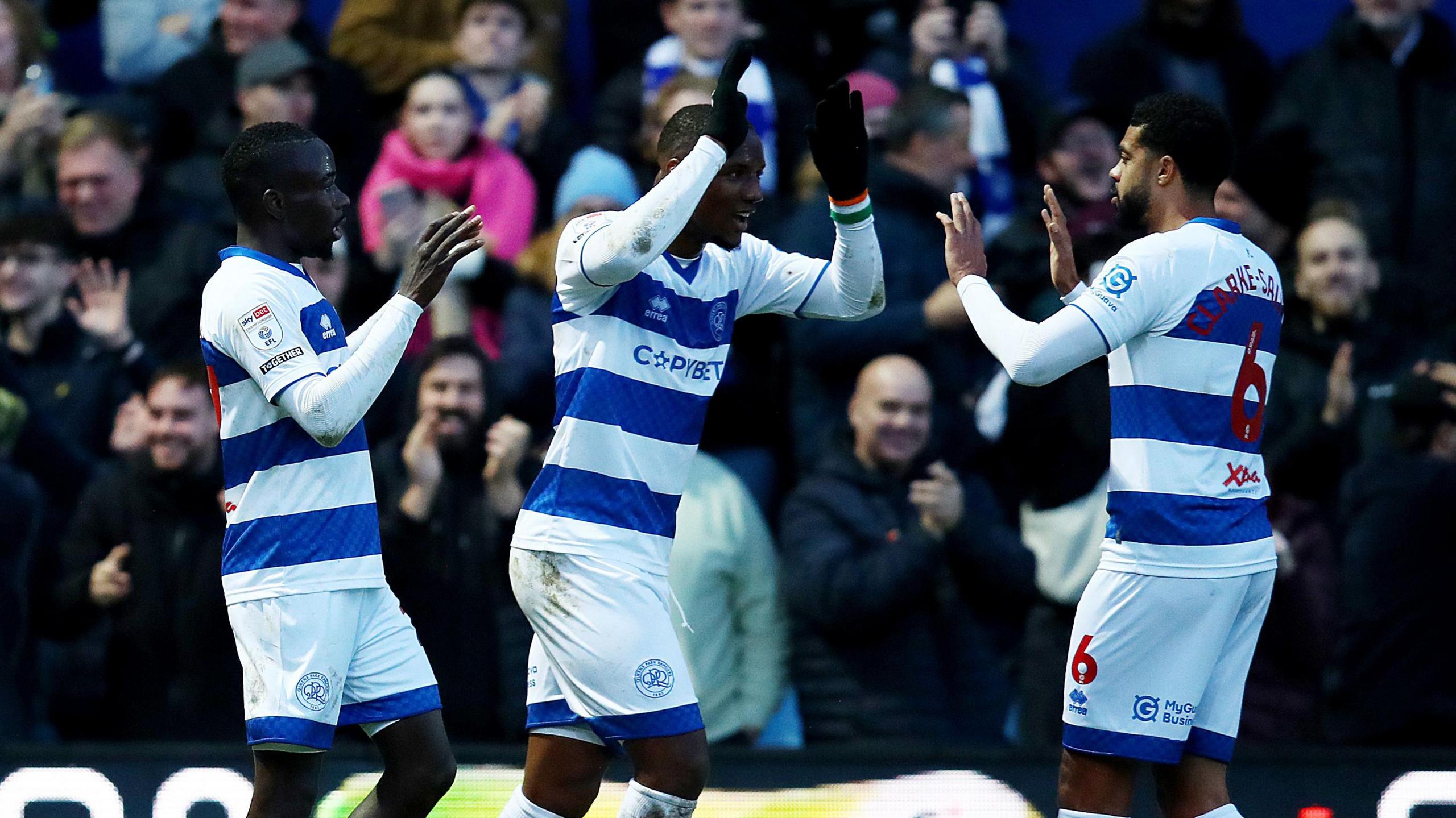 QPR players celebrate