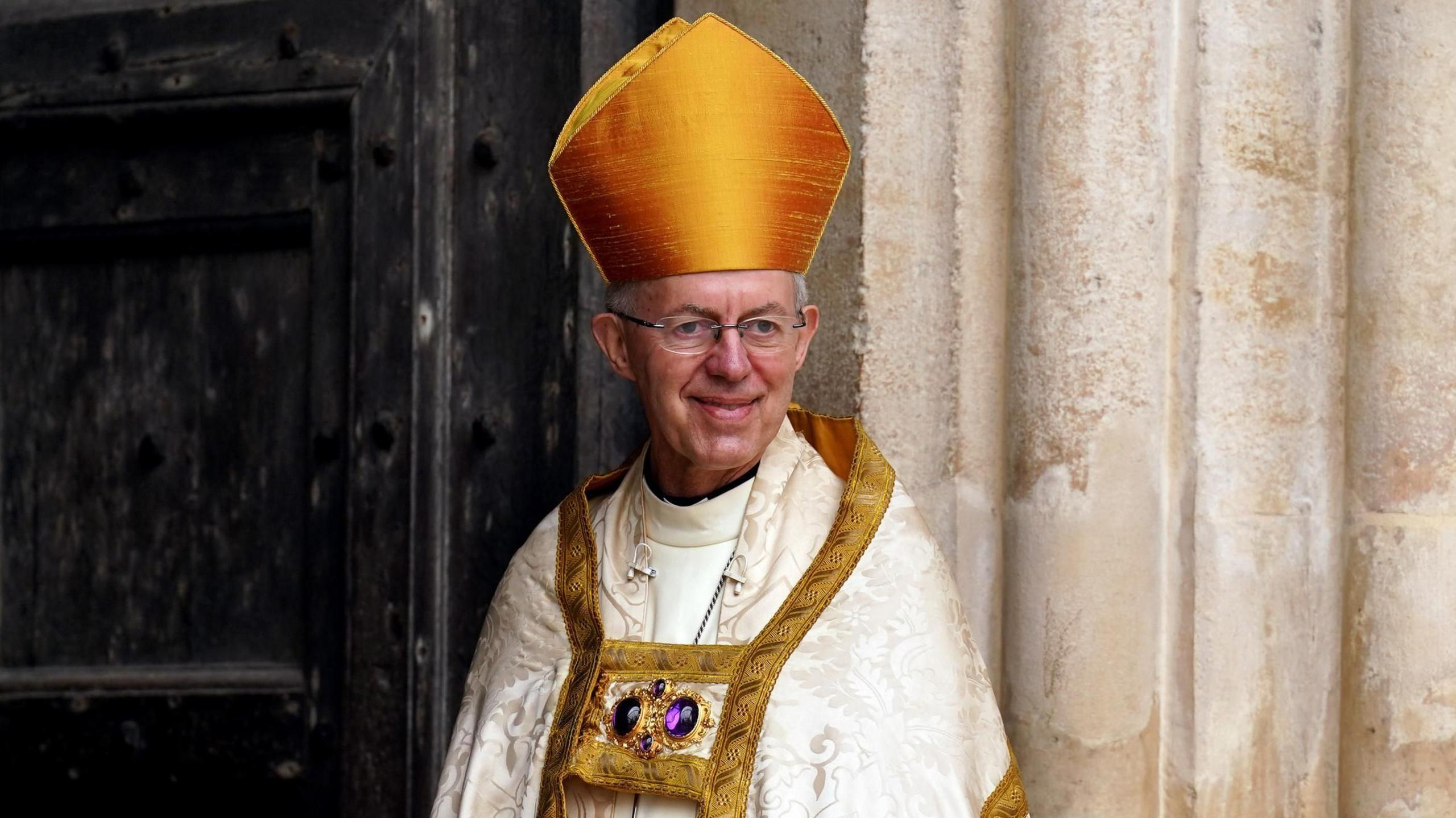 Archbishop of Canterbury Justin Welby wearing ceremonial robes