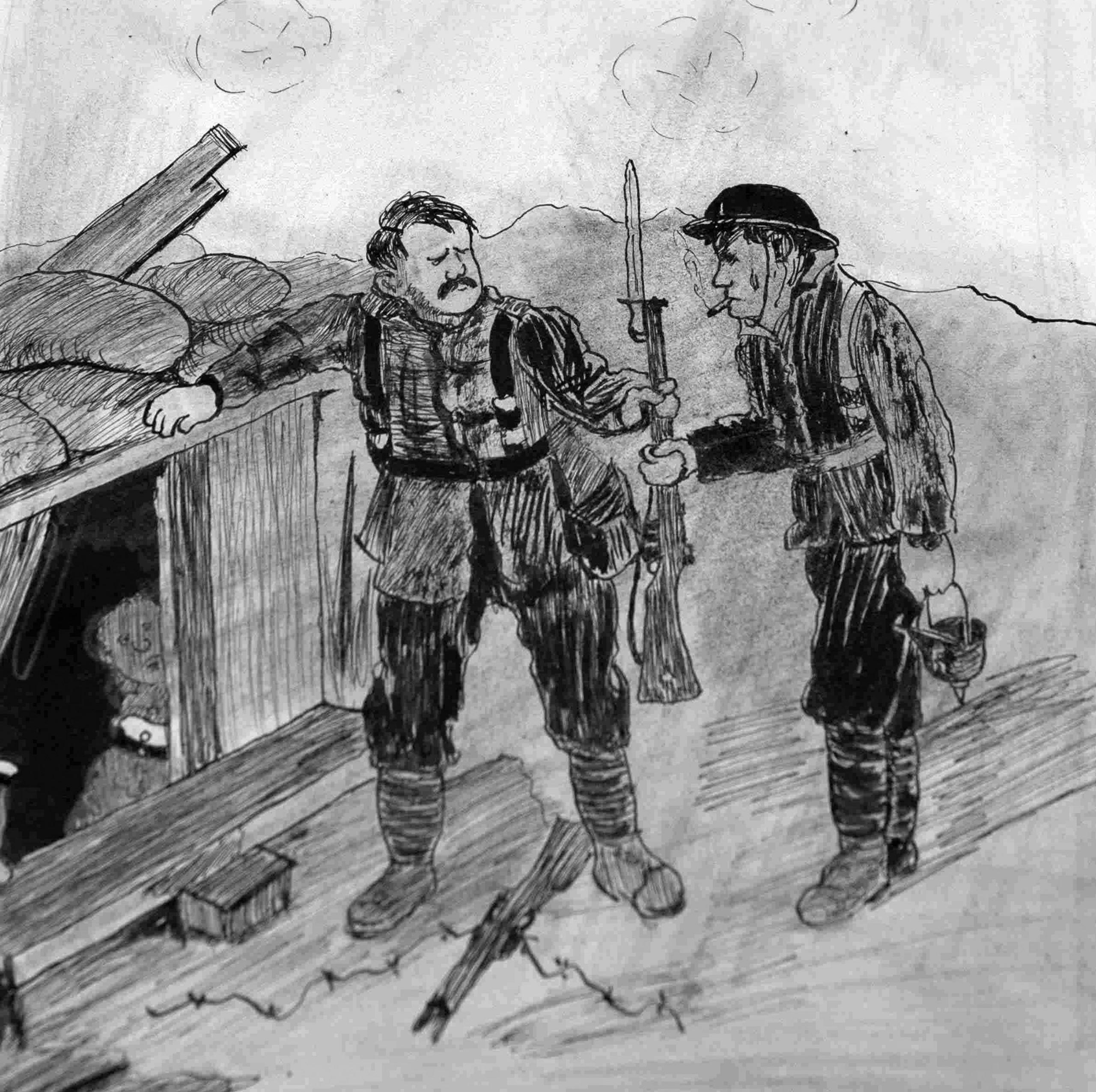 sketch of soldiers