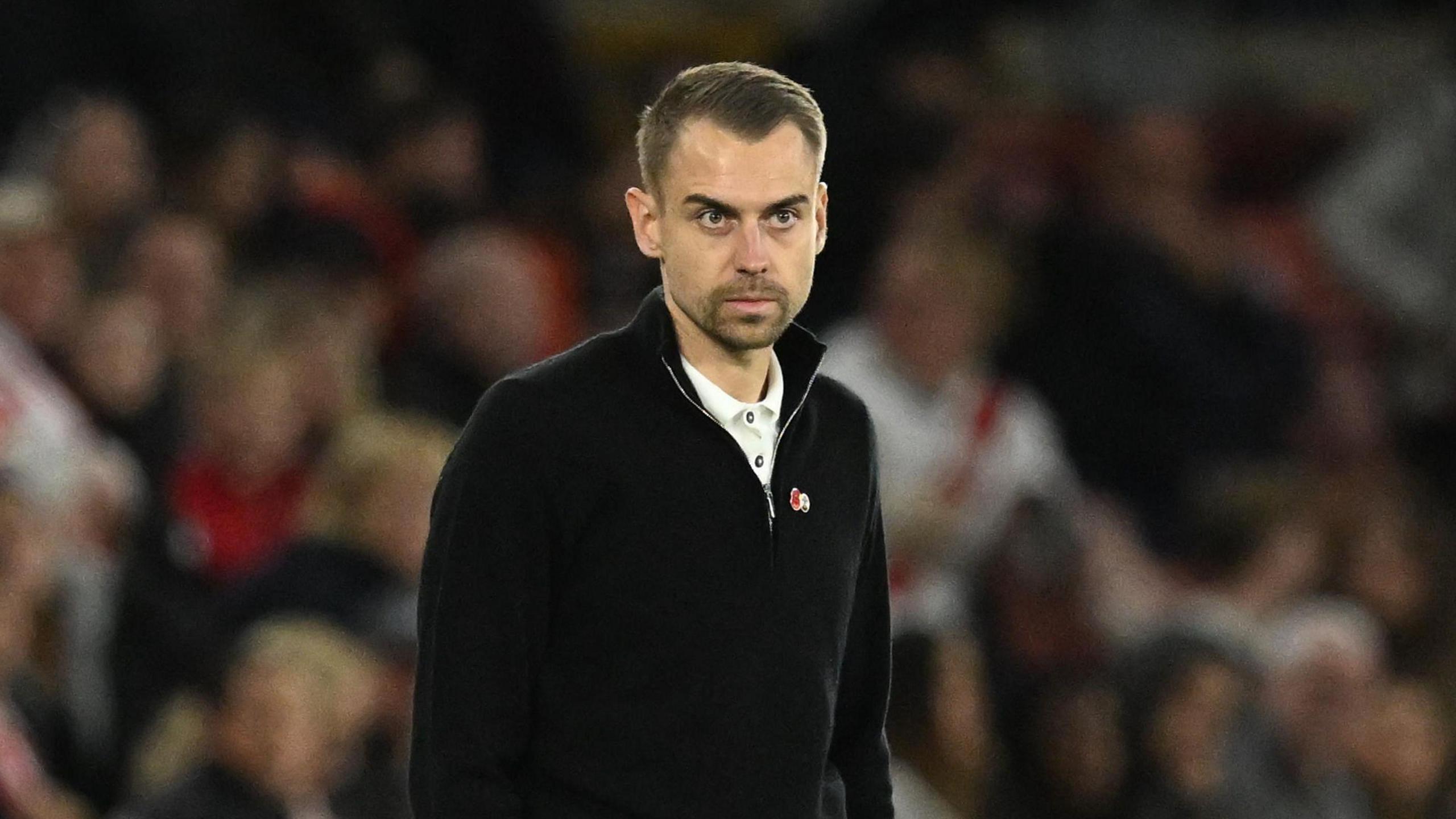 Southampton interim boss Tonda Eckert on the touchline