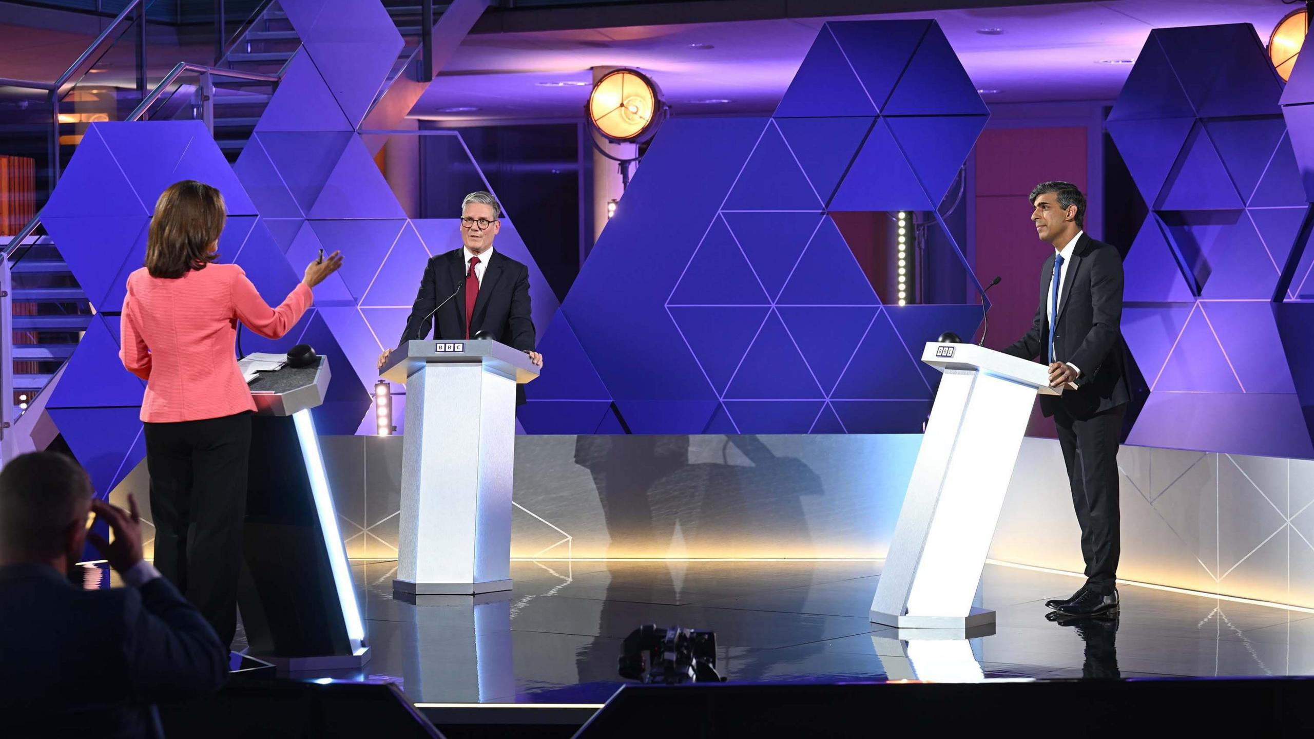 Mishal Husain is the moderator of the BBC's head-to-head TV debate between Prime Minister Rishi Sunak and leader of the Labour Party Sir Keir Starmer