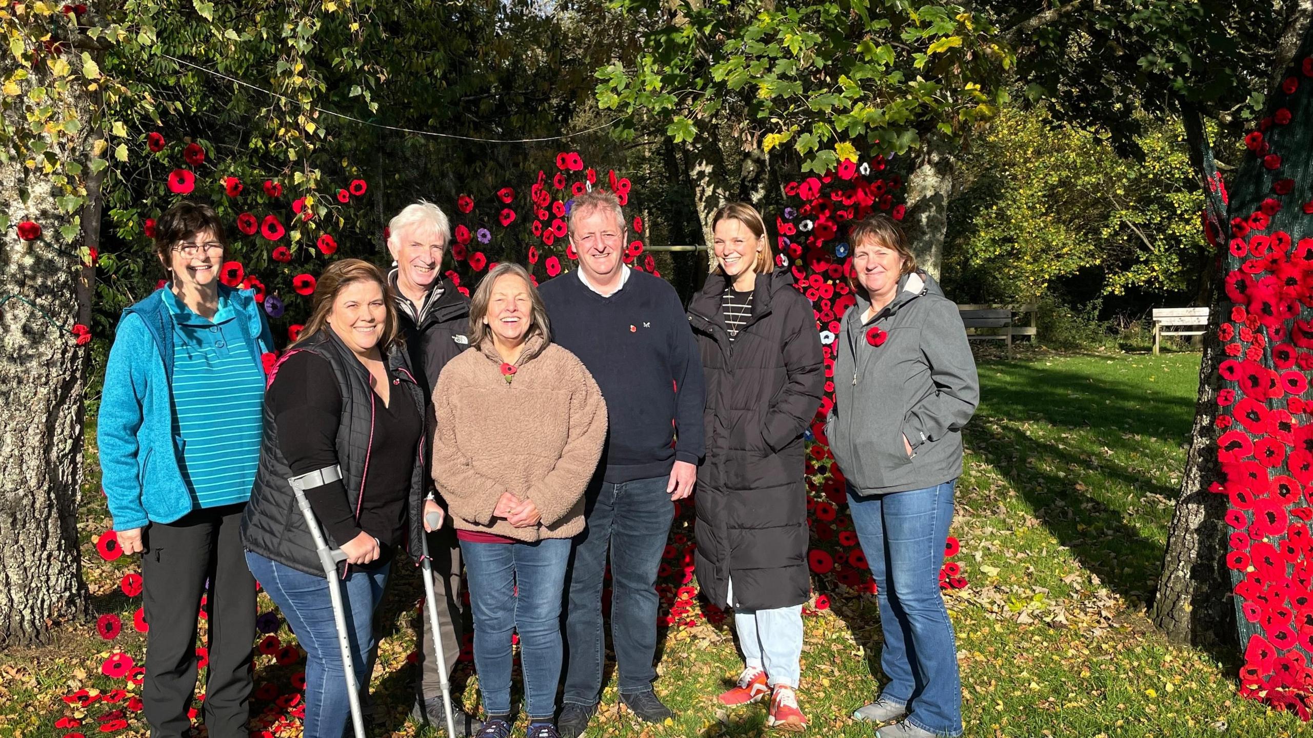 The Fremington knitting group who have been knitting poppies for the display. 