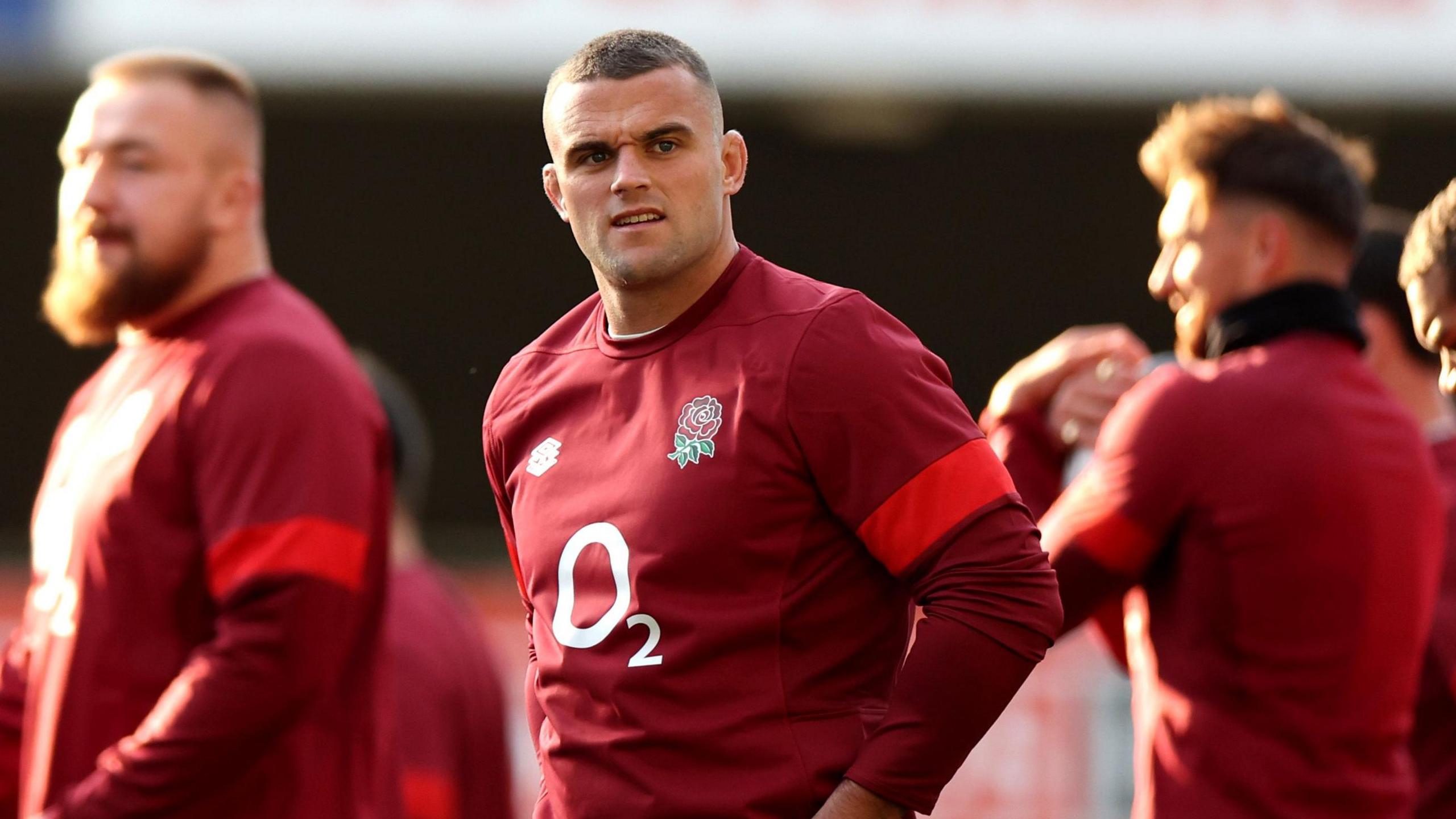 England flanker Ben Earl in training