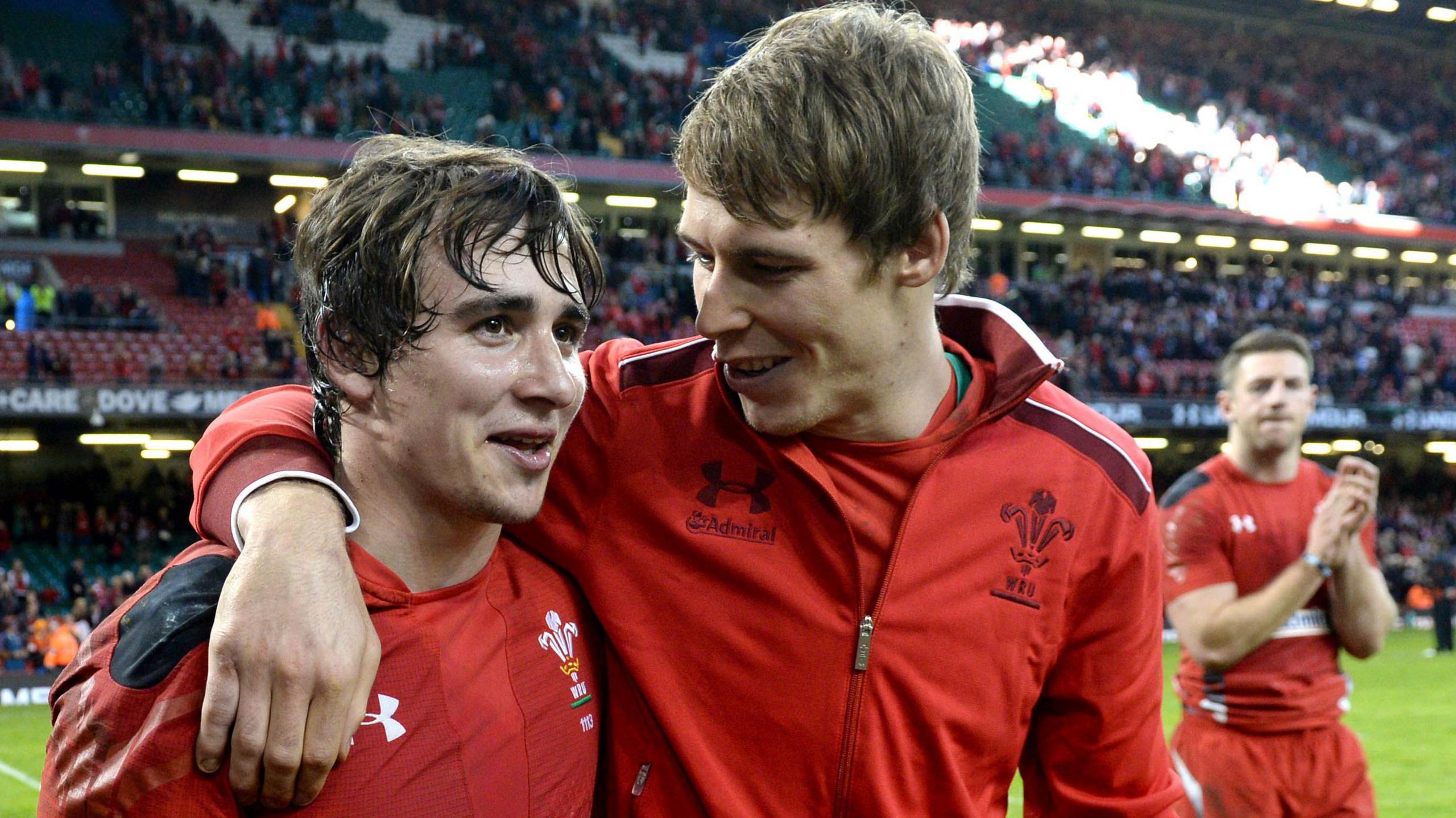 Rhodri Williams and Liam Williams were both Scarlets players when they played for Wales against Scotland in March 2014