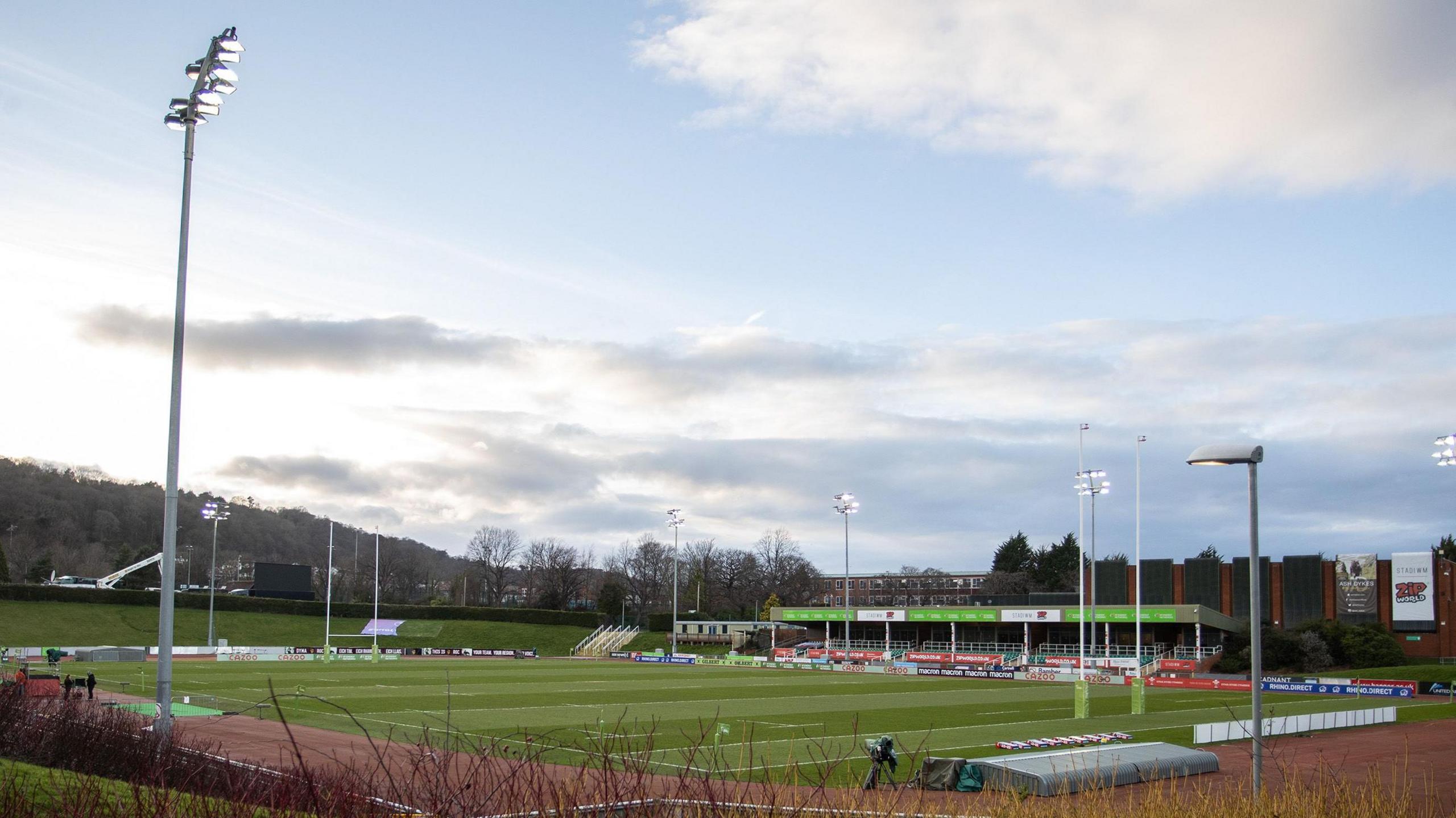 View of Eirias Stadium in Colwyn Bay