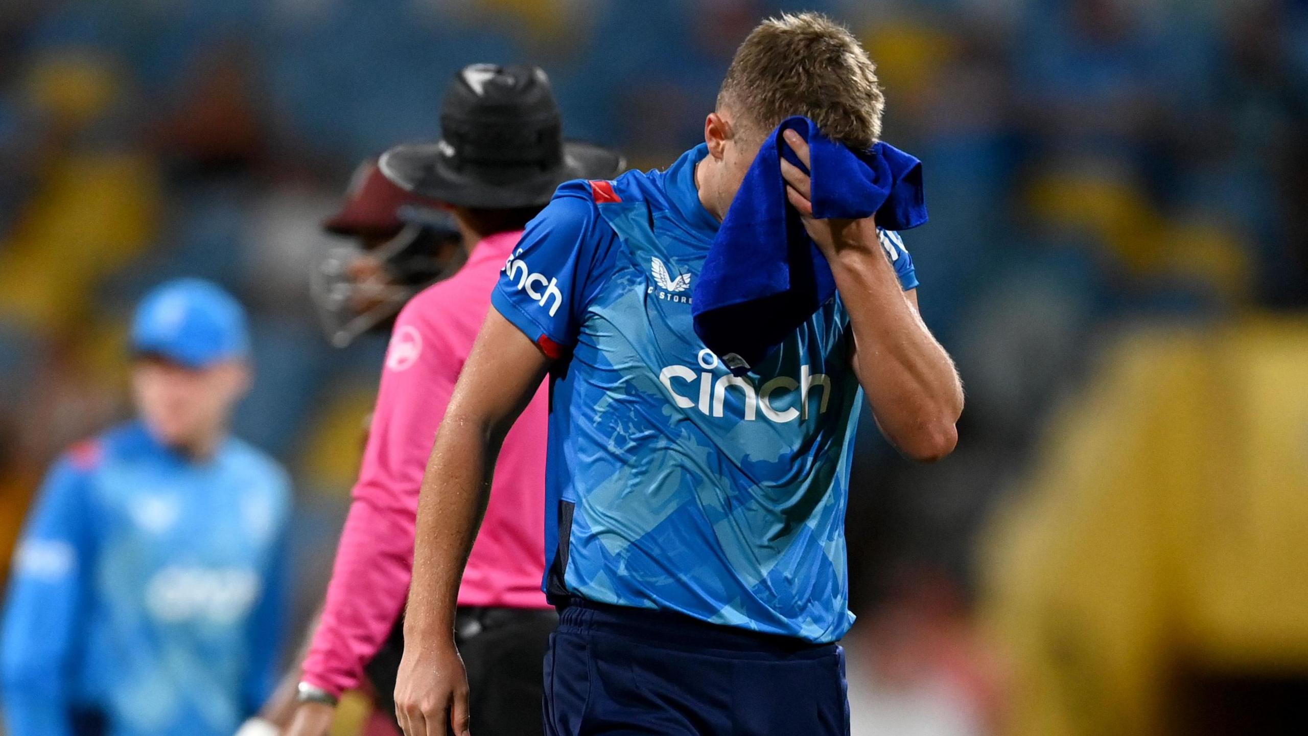 Sam Curran of England in action against West Indies