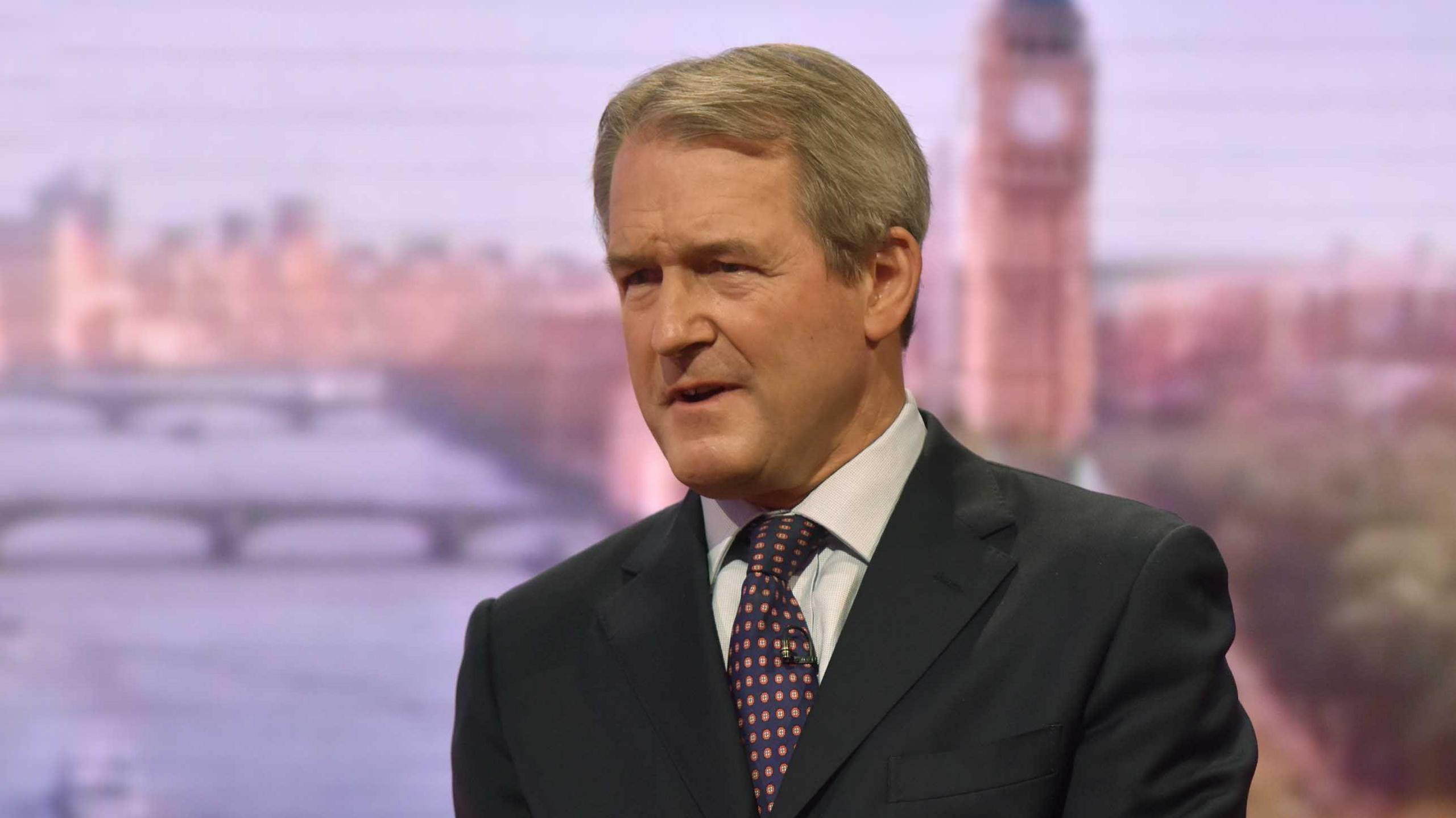 Owen Paterson in a TV studio