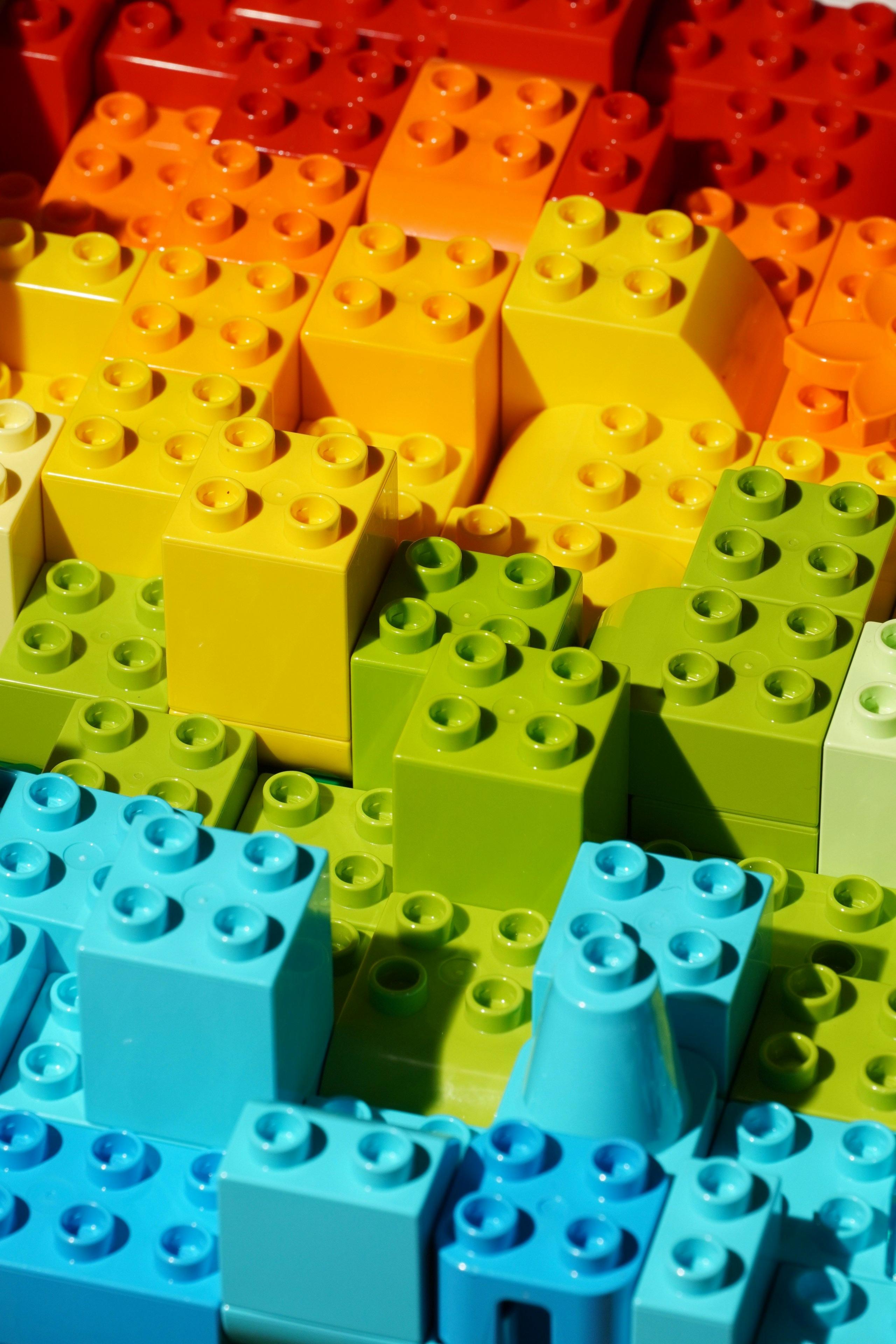 Colourful lego building blocks