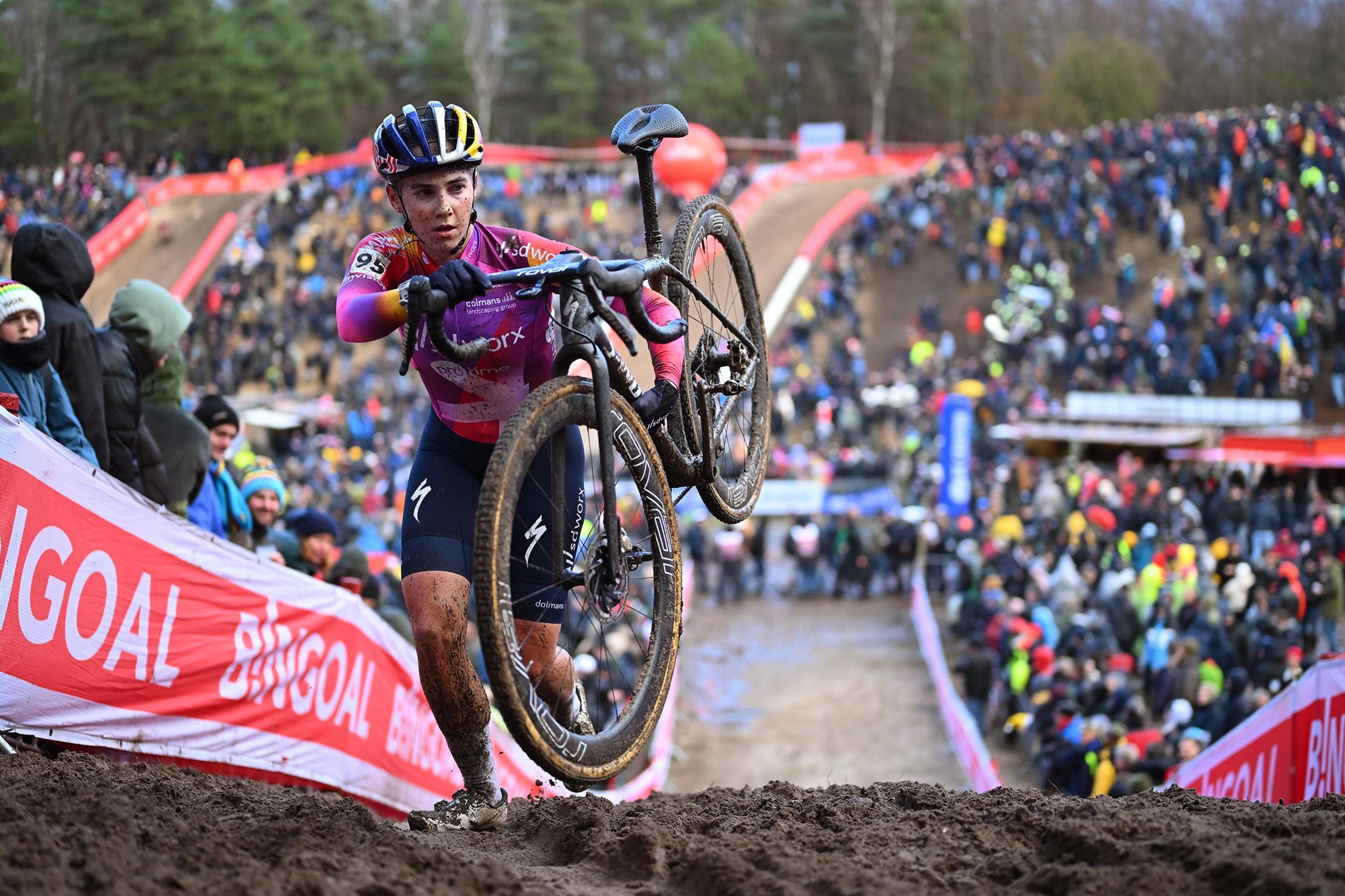 Blanka Vas of Hungary and Team SD Worx - Protime competes during the 28th Zonhoven UCI Cyclo-Cross Worldcup 2024 - Women's Elite in Zonhoven, Belgium